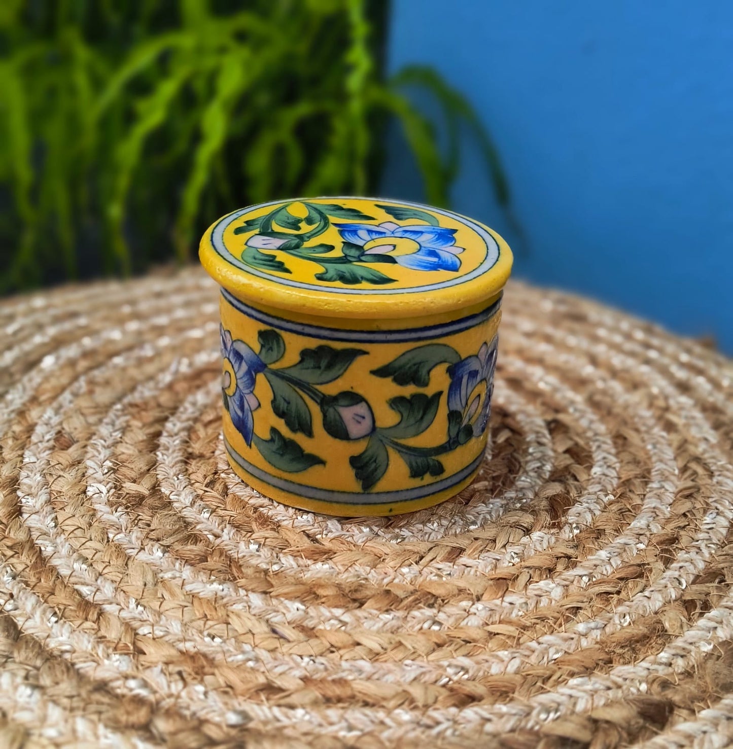 BLUE POTTERY JAR