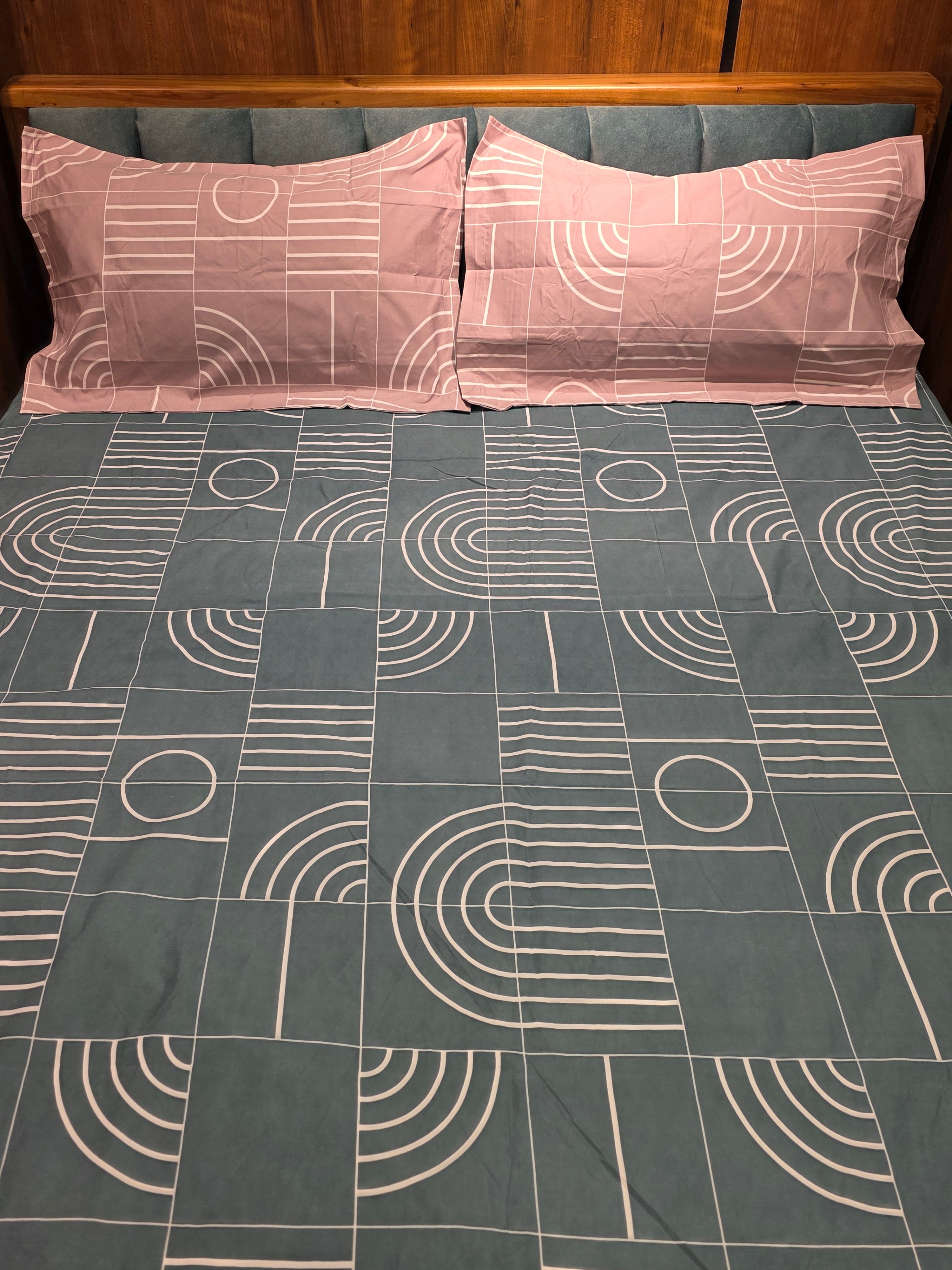 KING SIZE CONTRAST BEDSHEET SET