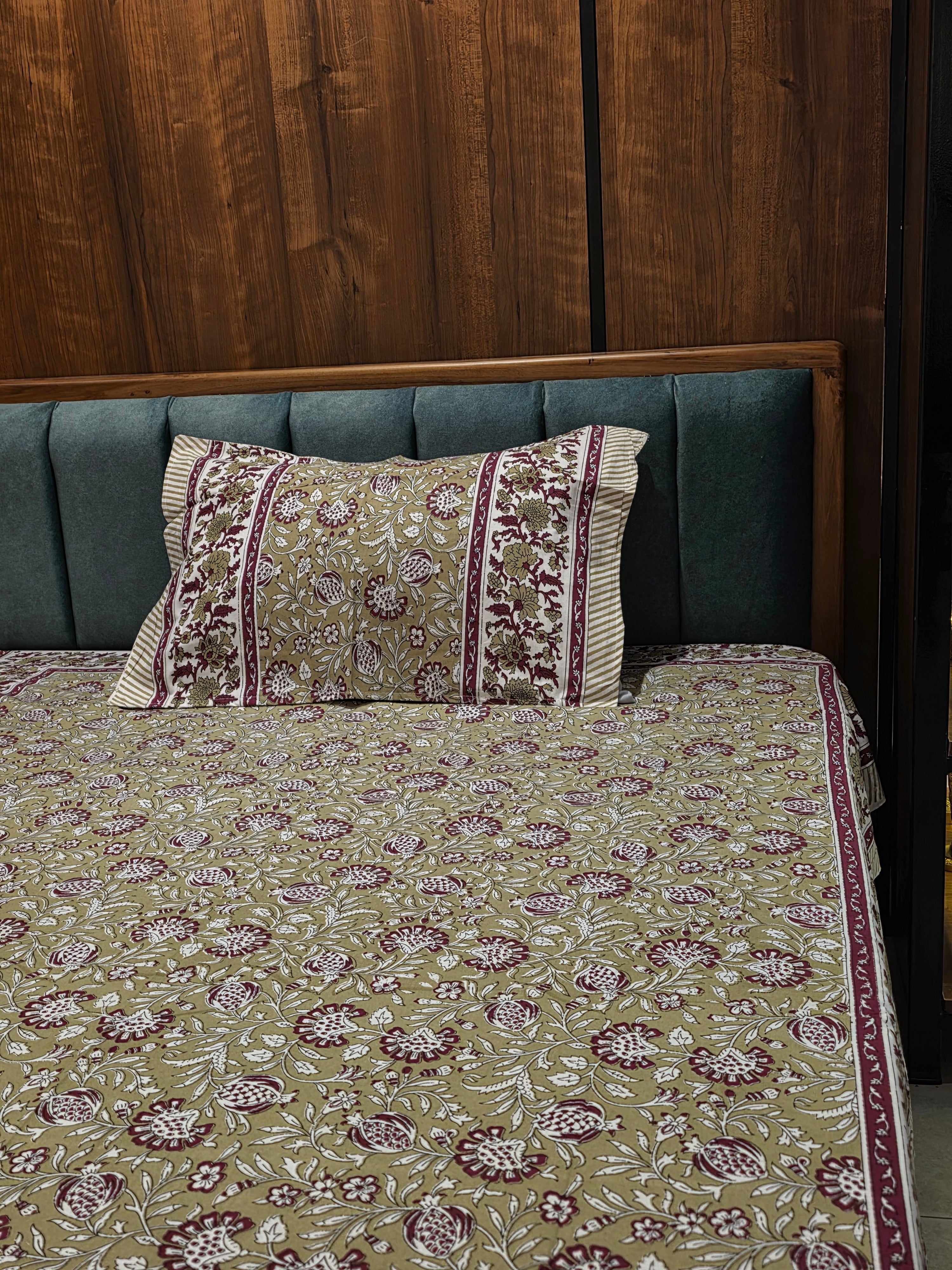 Single Block Print Bedsheet