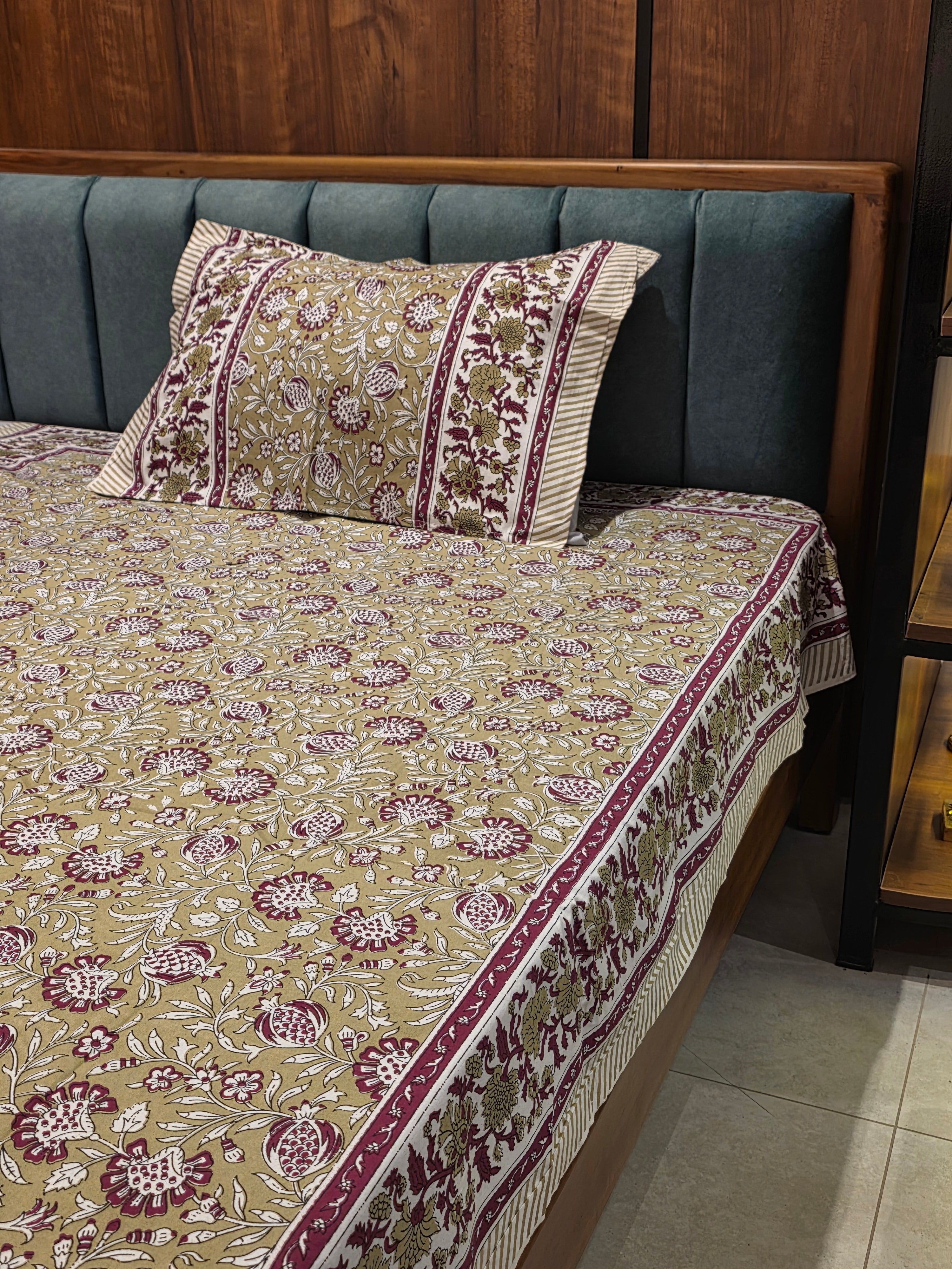 Single Block Print Bedsheet