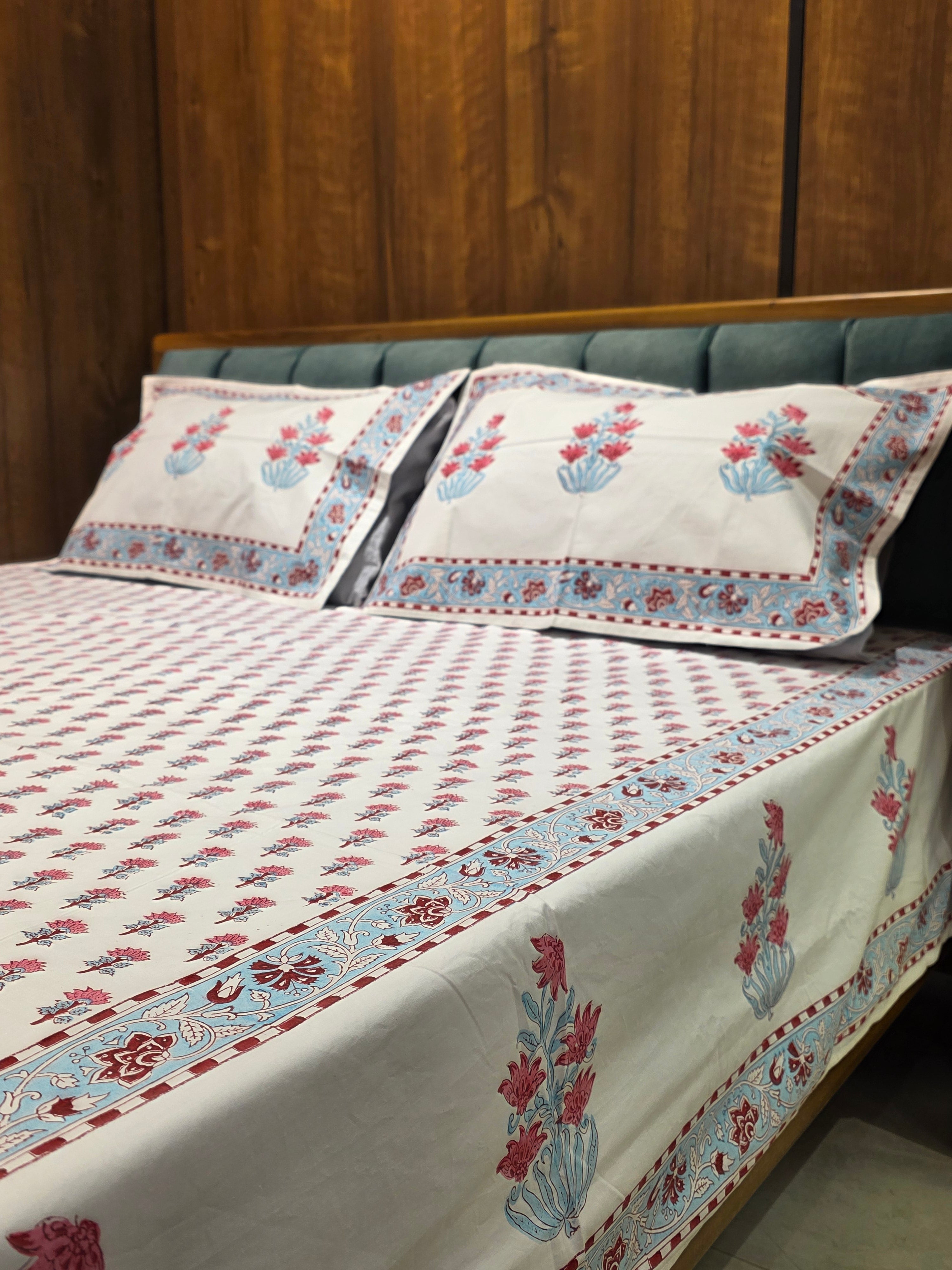 King Size Hand Block Print Bedsheet