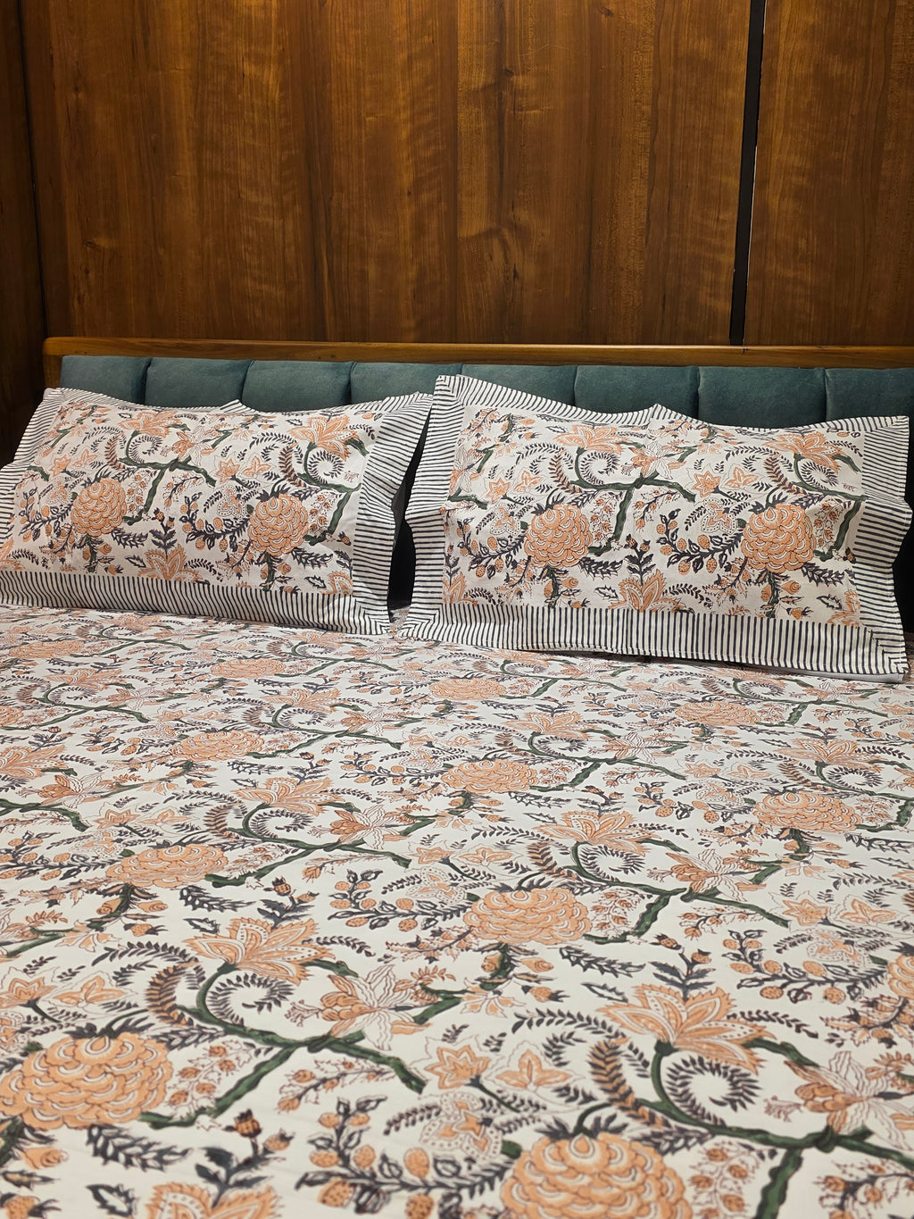 King Size Hand Block Print Bedsheet