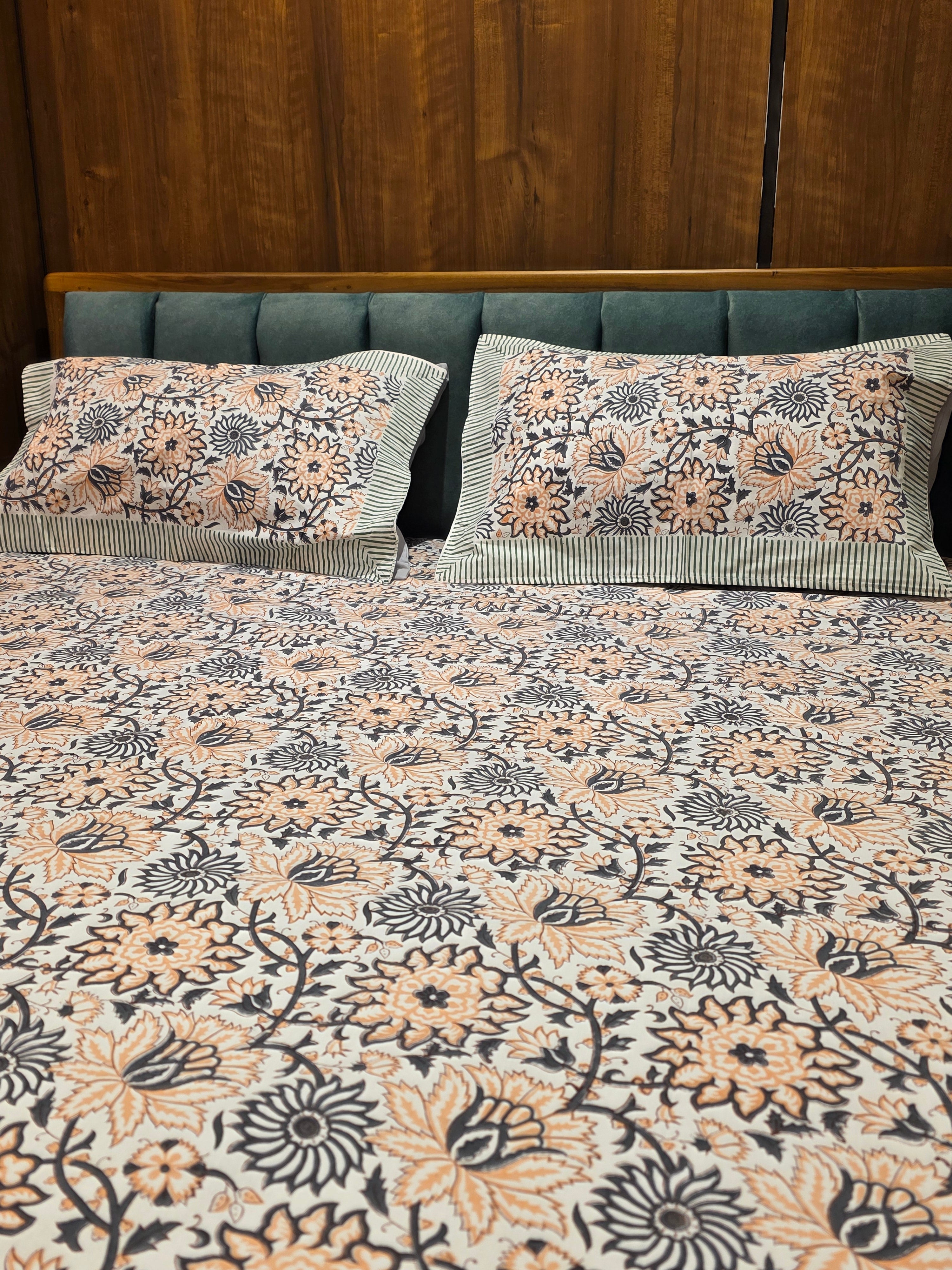 King Size Hand Block Print Bedsheet