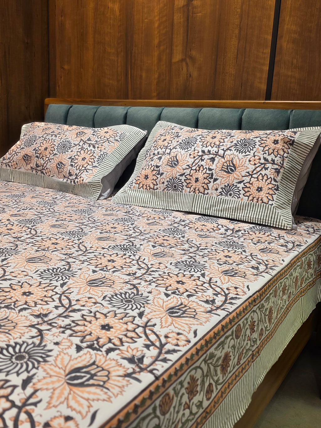 King Size Hand Block Print Bedsheet
