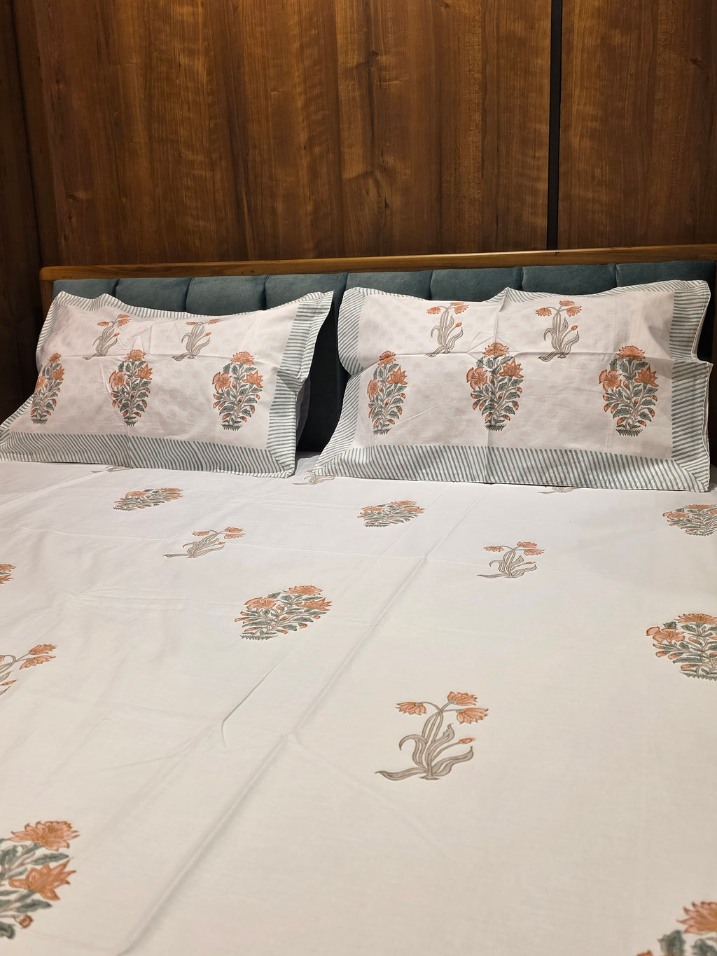King Size Hand Block Print Bedsheet