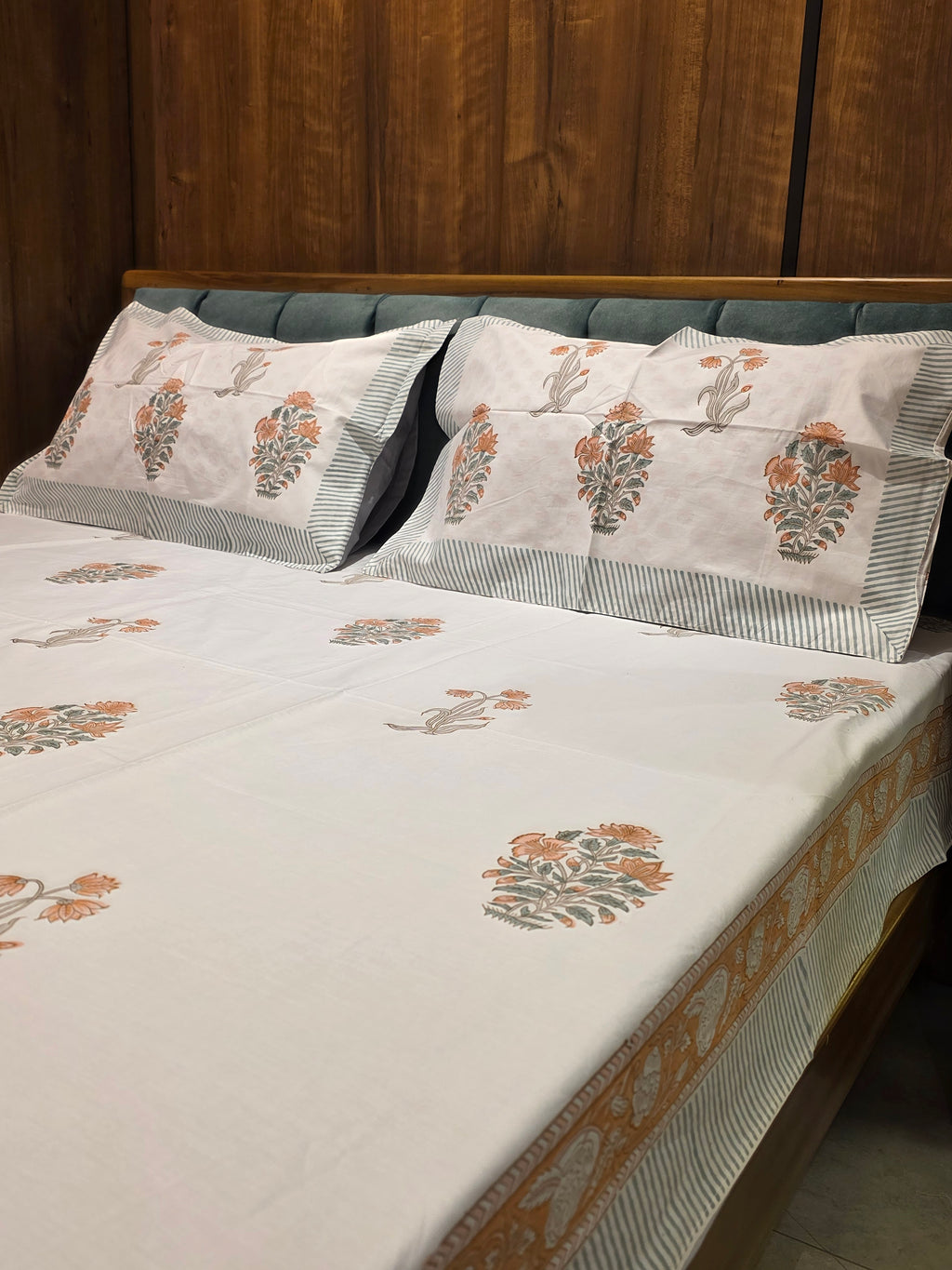 King Size Hand Block Print Bedsheet