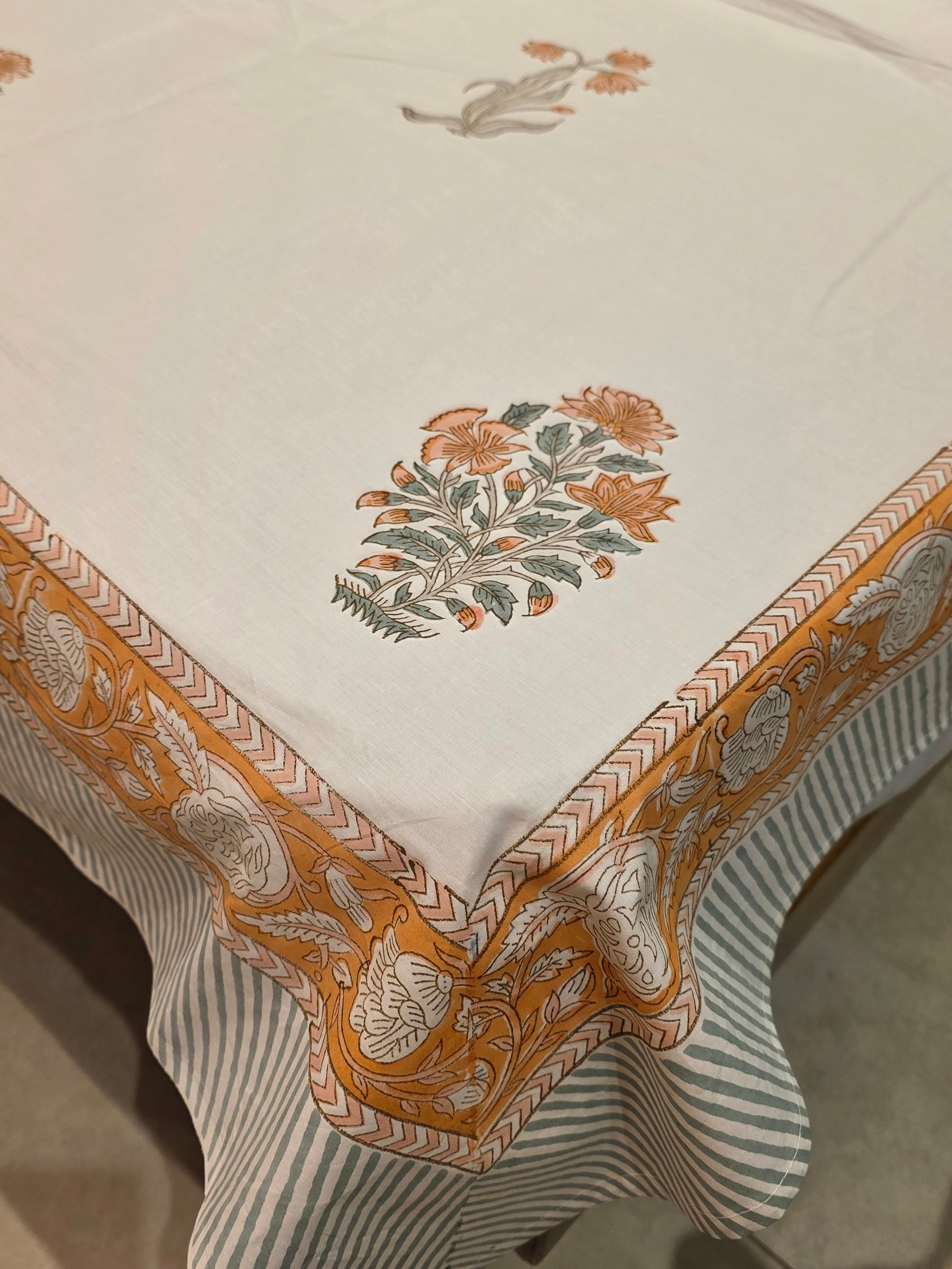 King Size Hand Block Print Bedsheet
