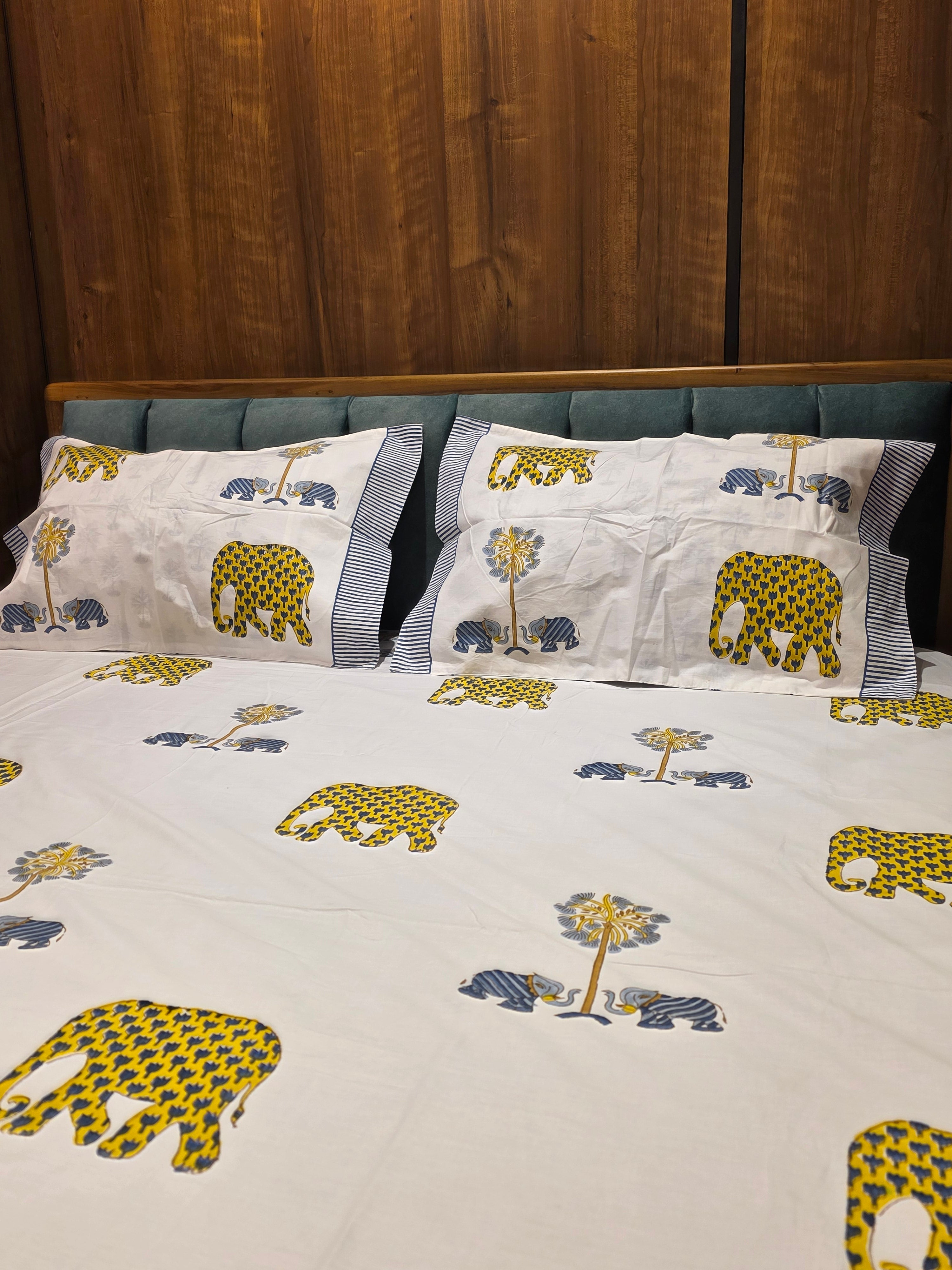 King Size Hand Block Print Bedsheet