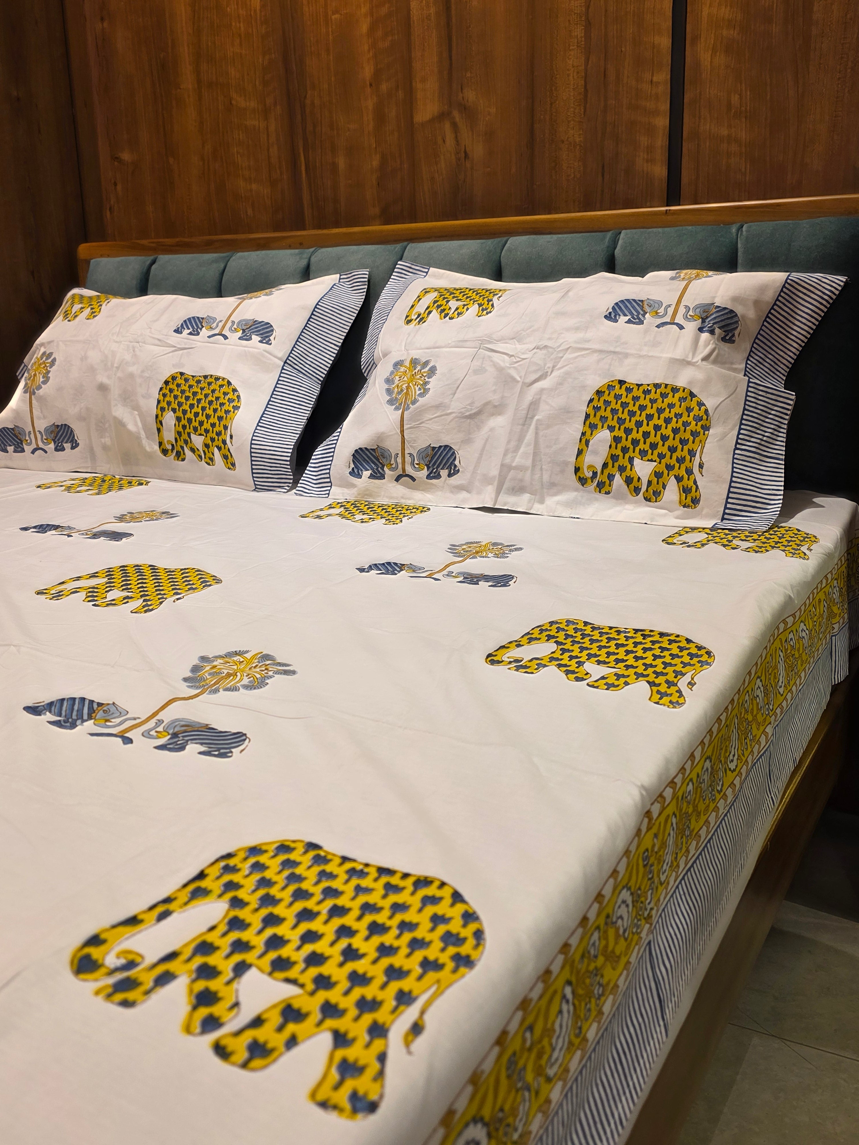King Size Hand Block Print Bedsheet