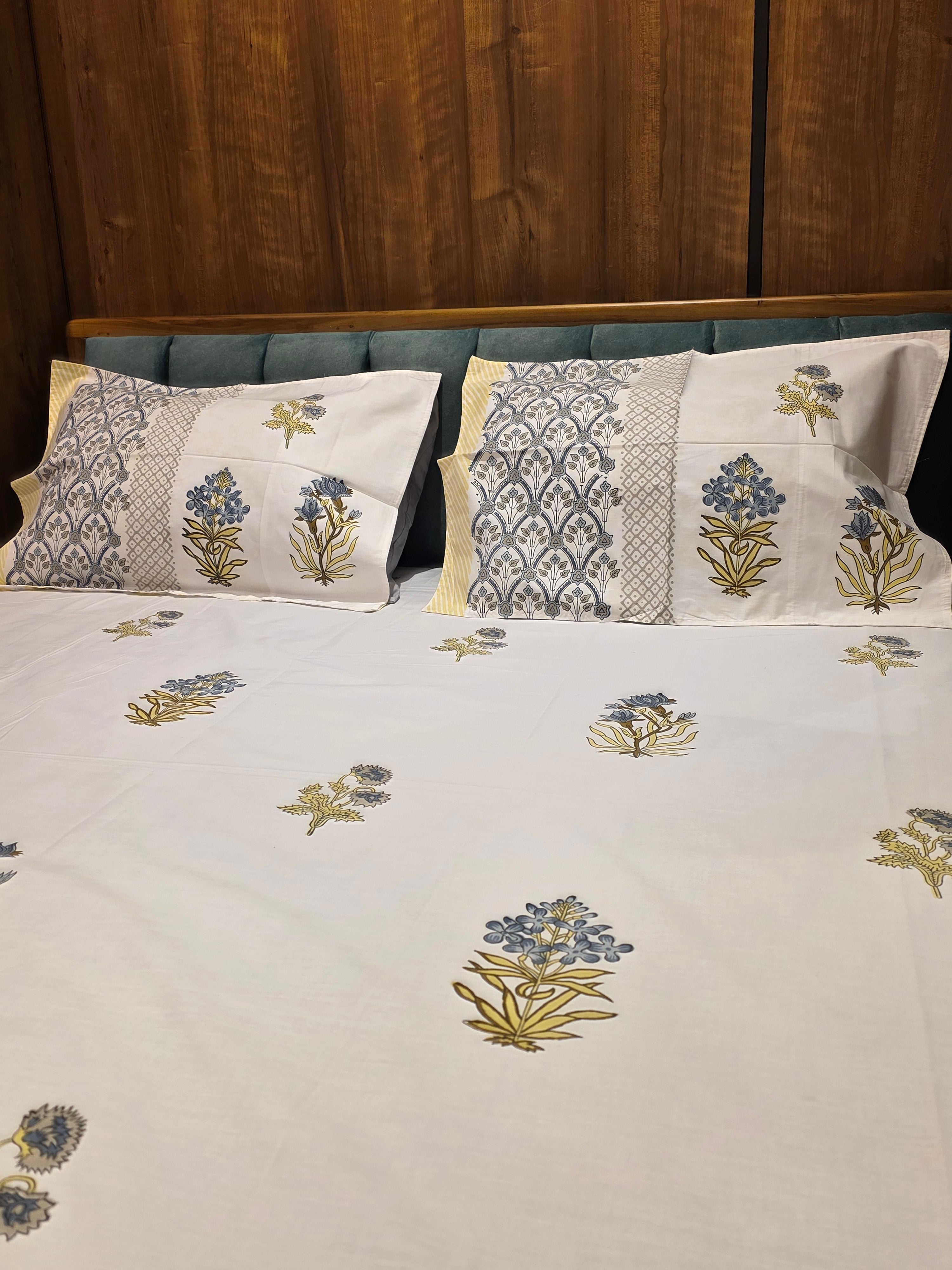 King Size Hand Block Print Bedsheet