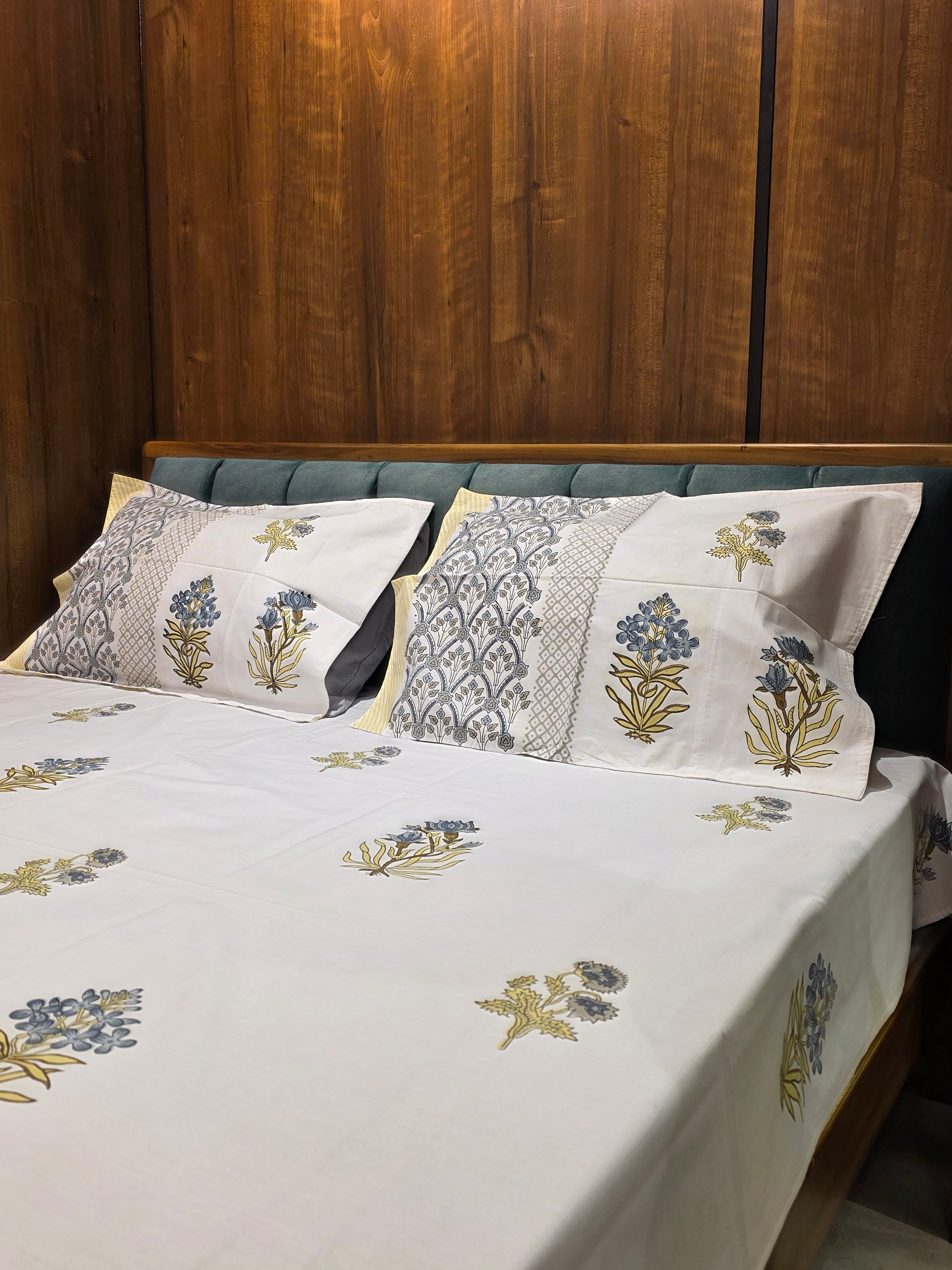 King Size Hand Block Print Bedsheet