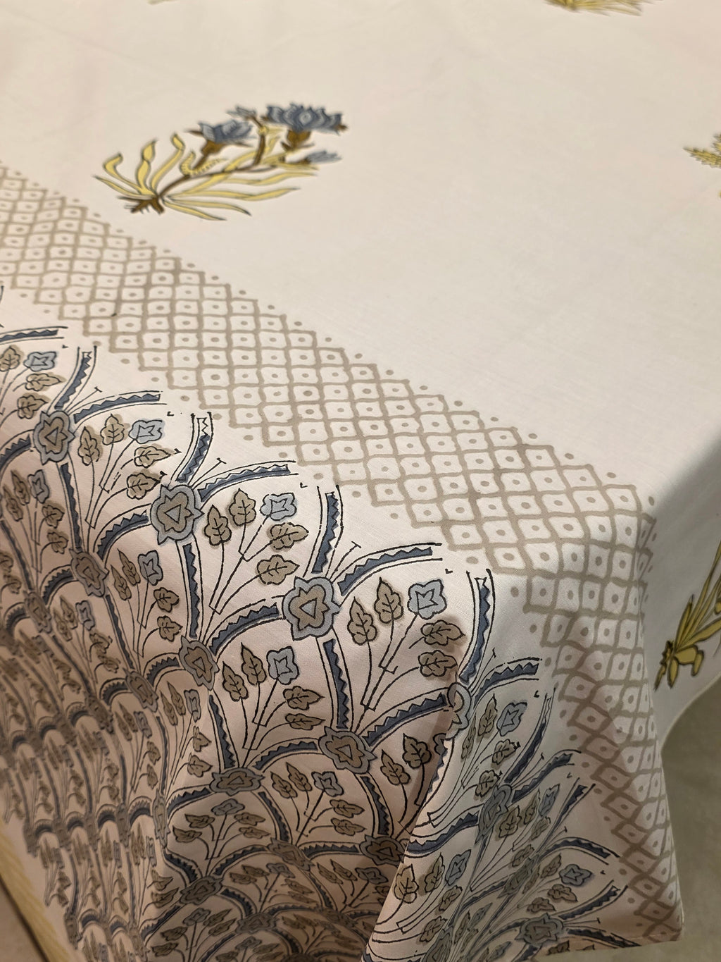 King Size Hand Block Print Bedsheet