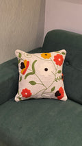 Embroidered Jute Cushion Cover – 16 x 16 inches
