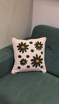 Embroidered Jute Cushion Cover – 16 x 16 inches