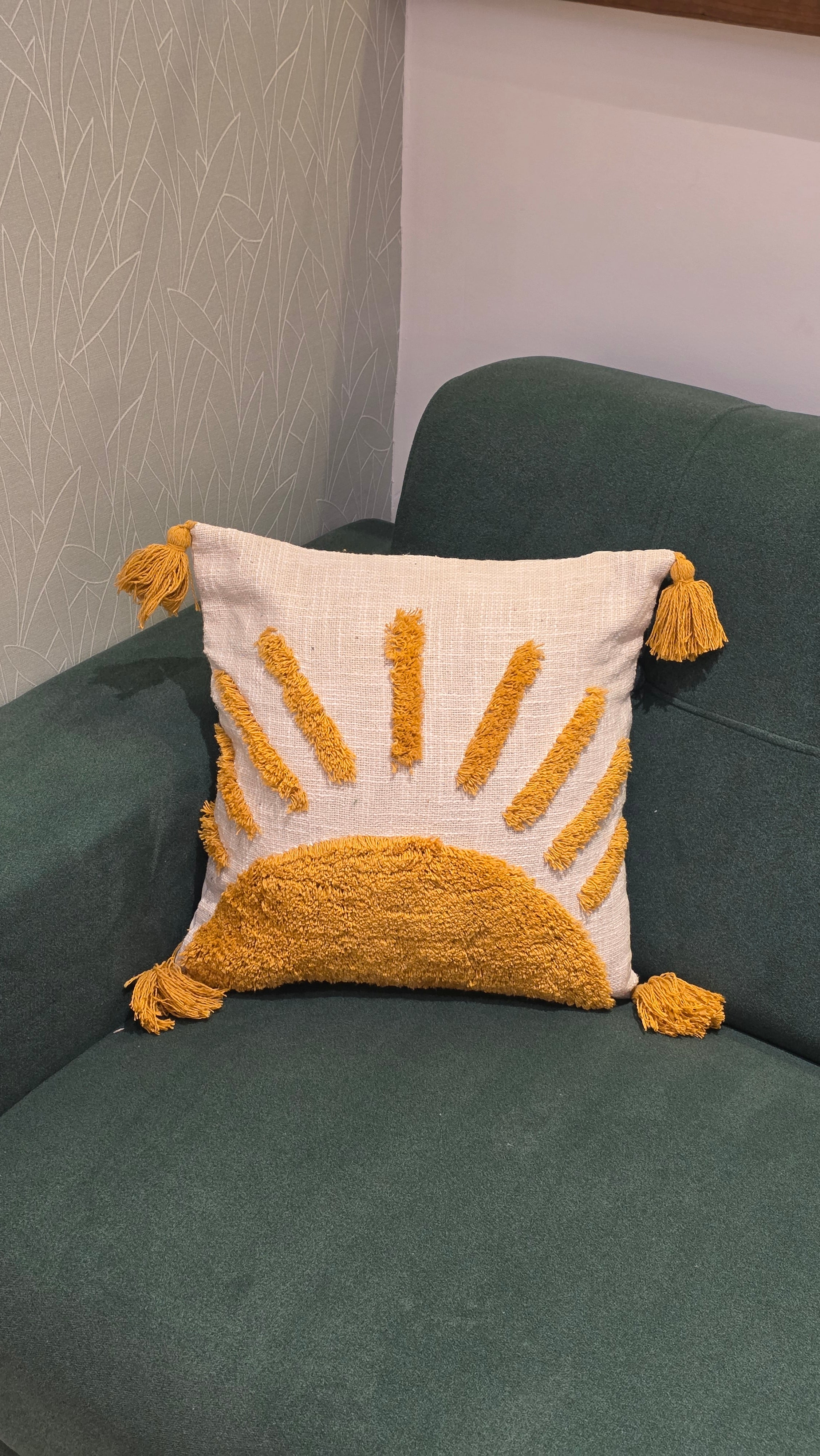 Tufted Jute Cushion Cover – 16 x 16 inches