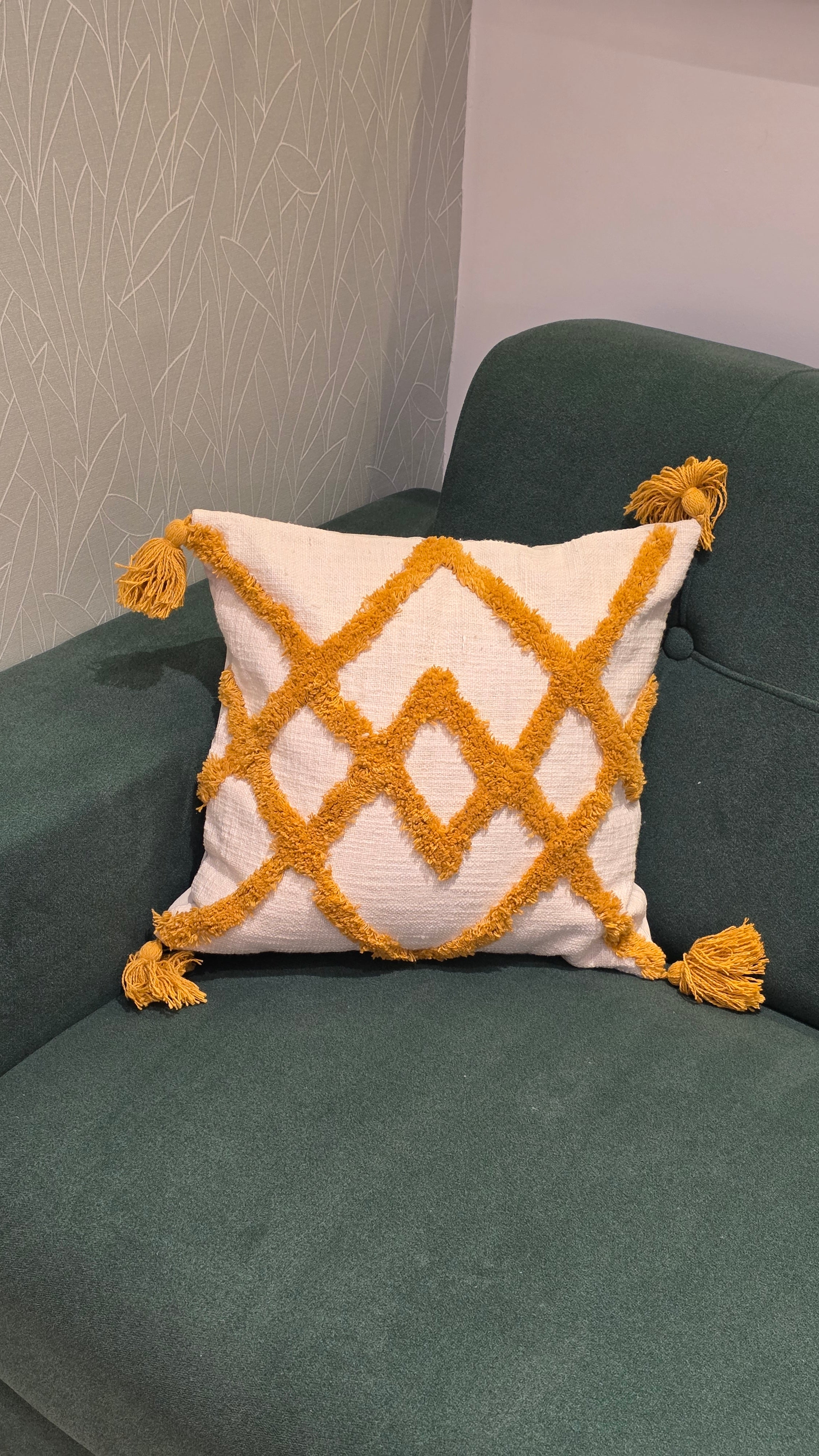 Tufted Jute Cushion Cover – 16 x 16 inches