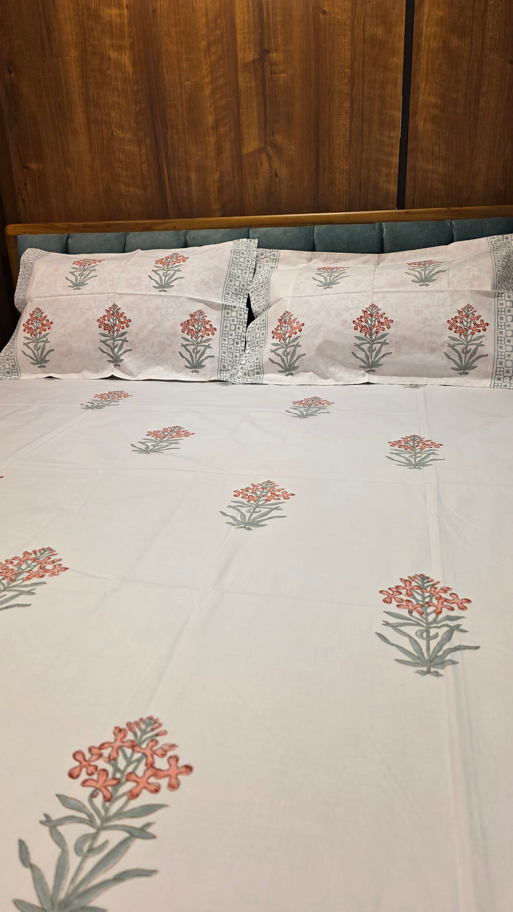 Premium King Size Hand Block Print Cotton Bedsheet