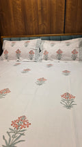 Premium King Size Hand Block Print Cotton Bedsheet