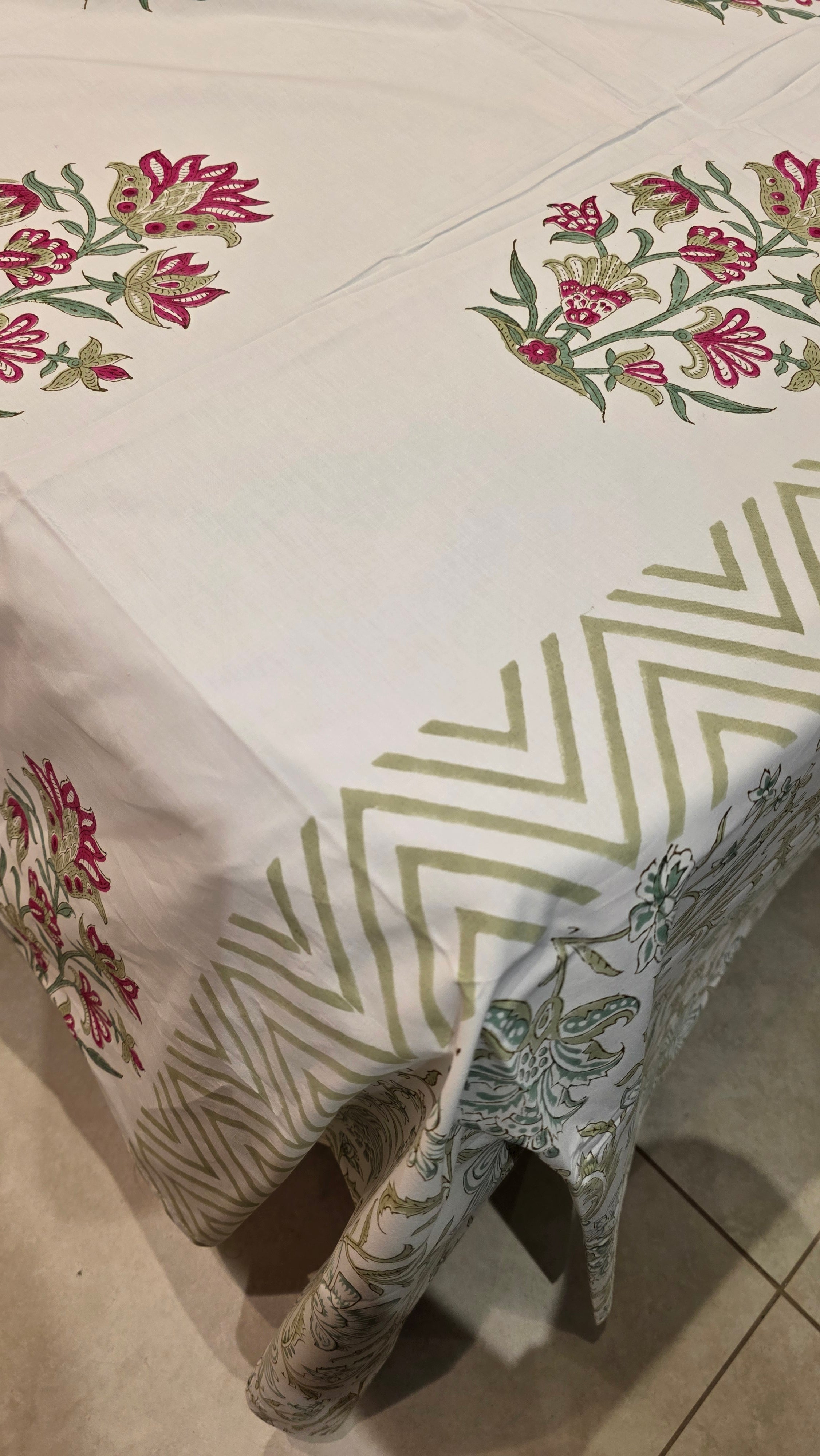 Premium King Size Hand Block Print Cotton Bedsheet