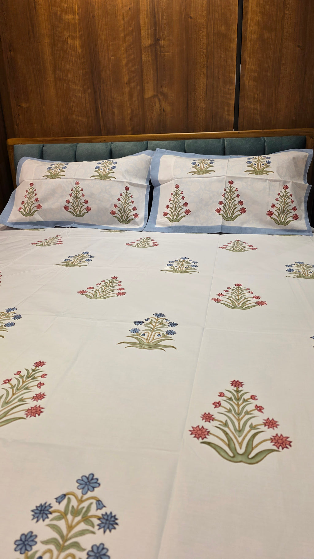Premium King Size Hand Block Print Cotton Bedsheet