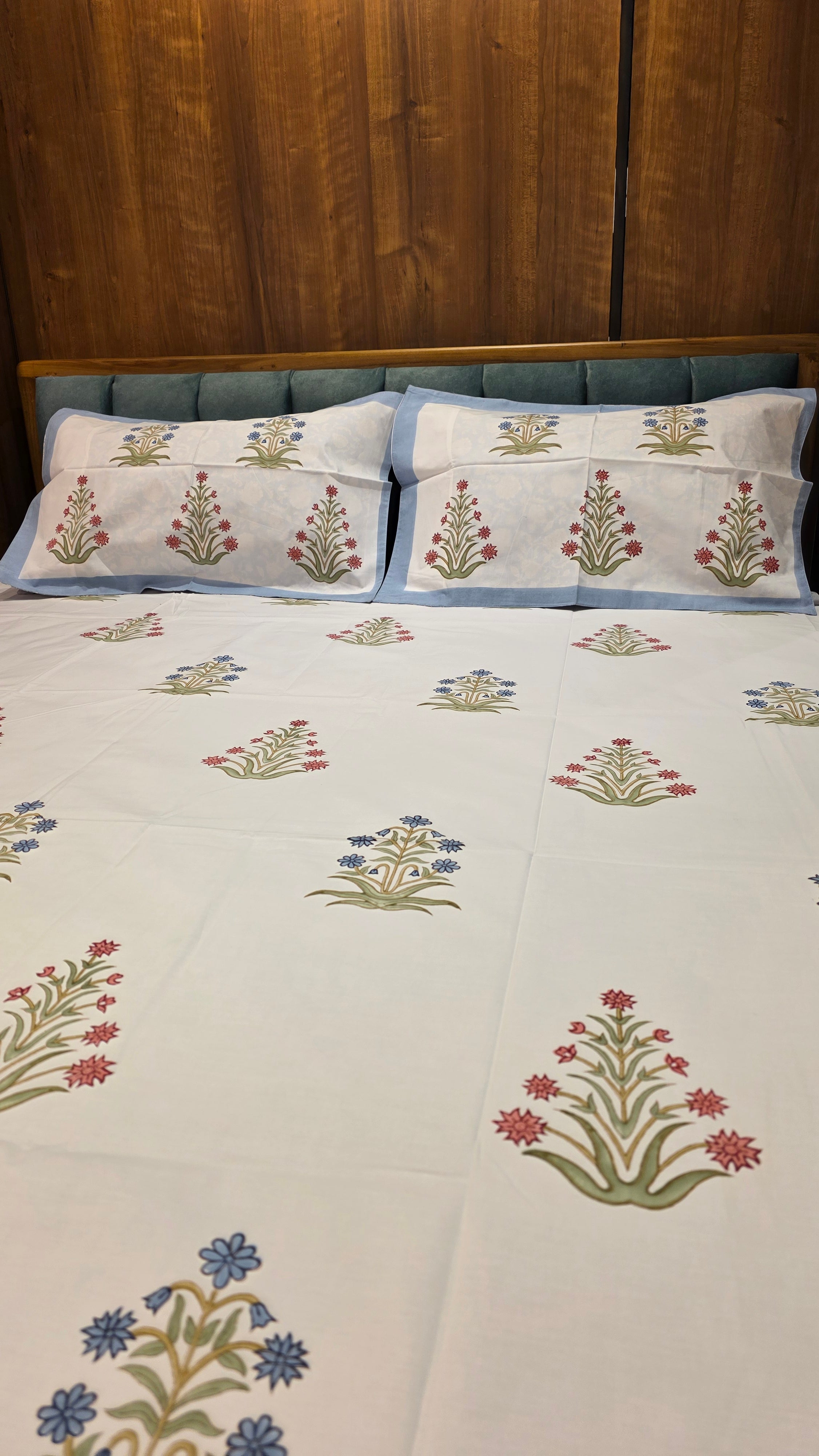 Premium King Size Hand Block Print Cotton Bedsheet