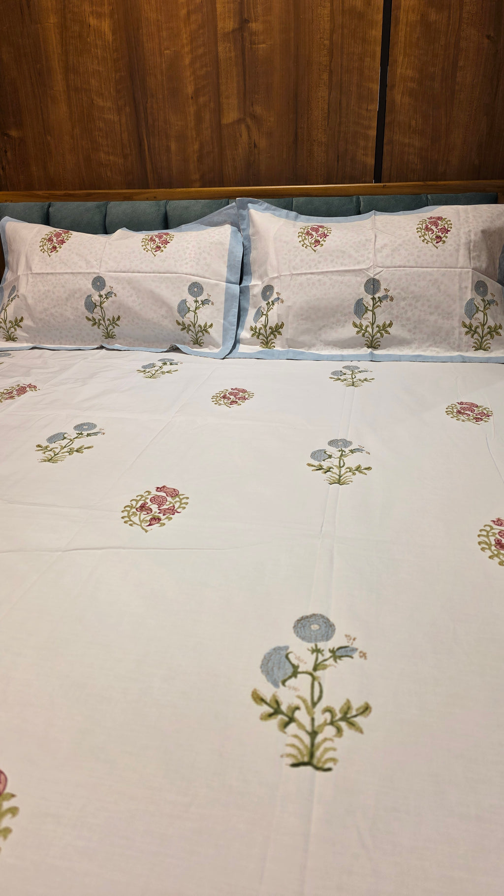 Premium King Size Hand Block Print Cotton Bedsheet