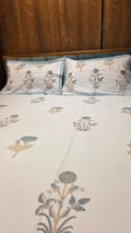 Premium King Size Hand Block Print Cotton Bedsheet