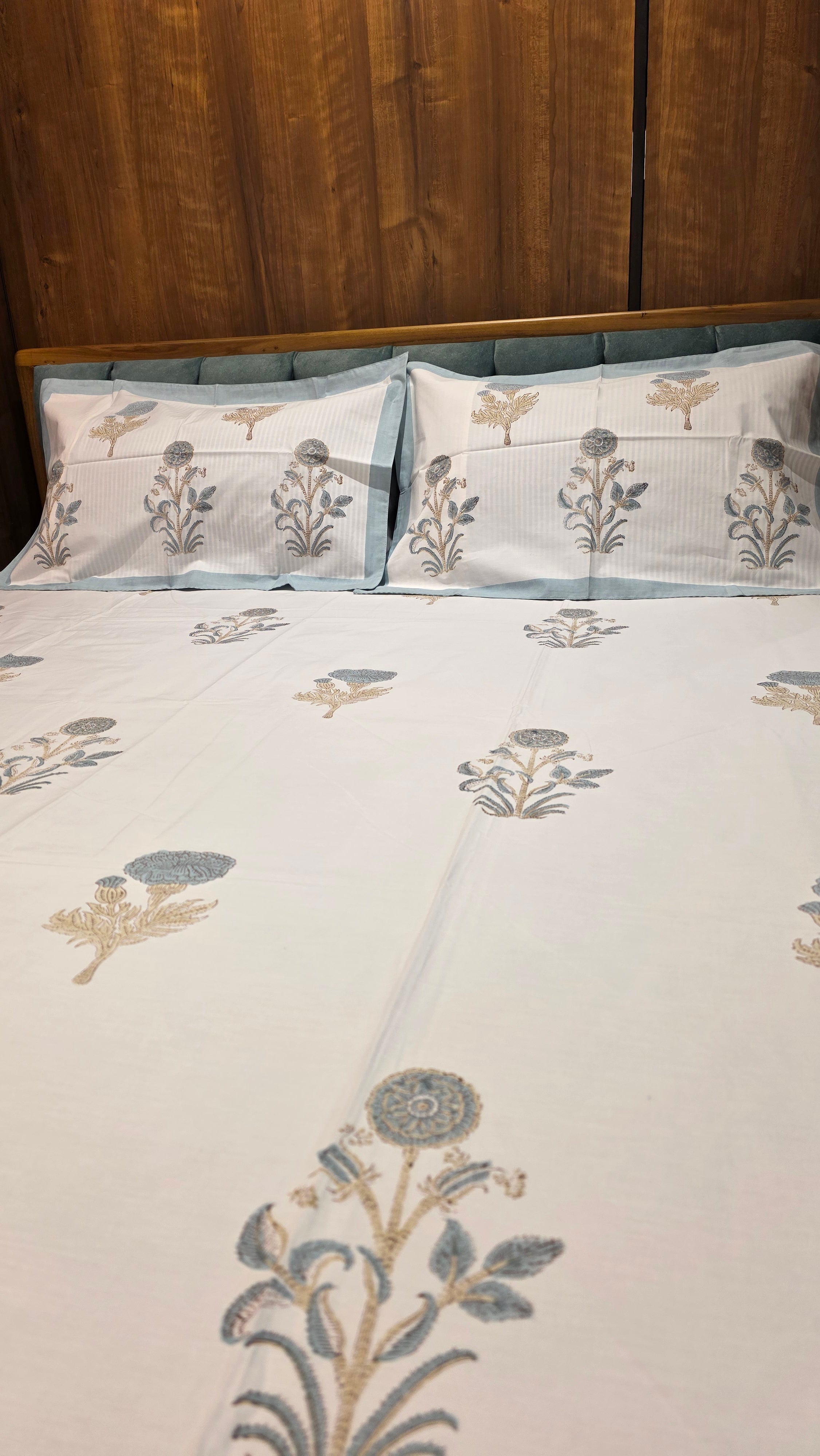 Premium King Size Hand Block Print Cotton Bedsheet