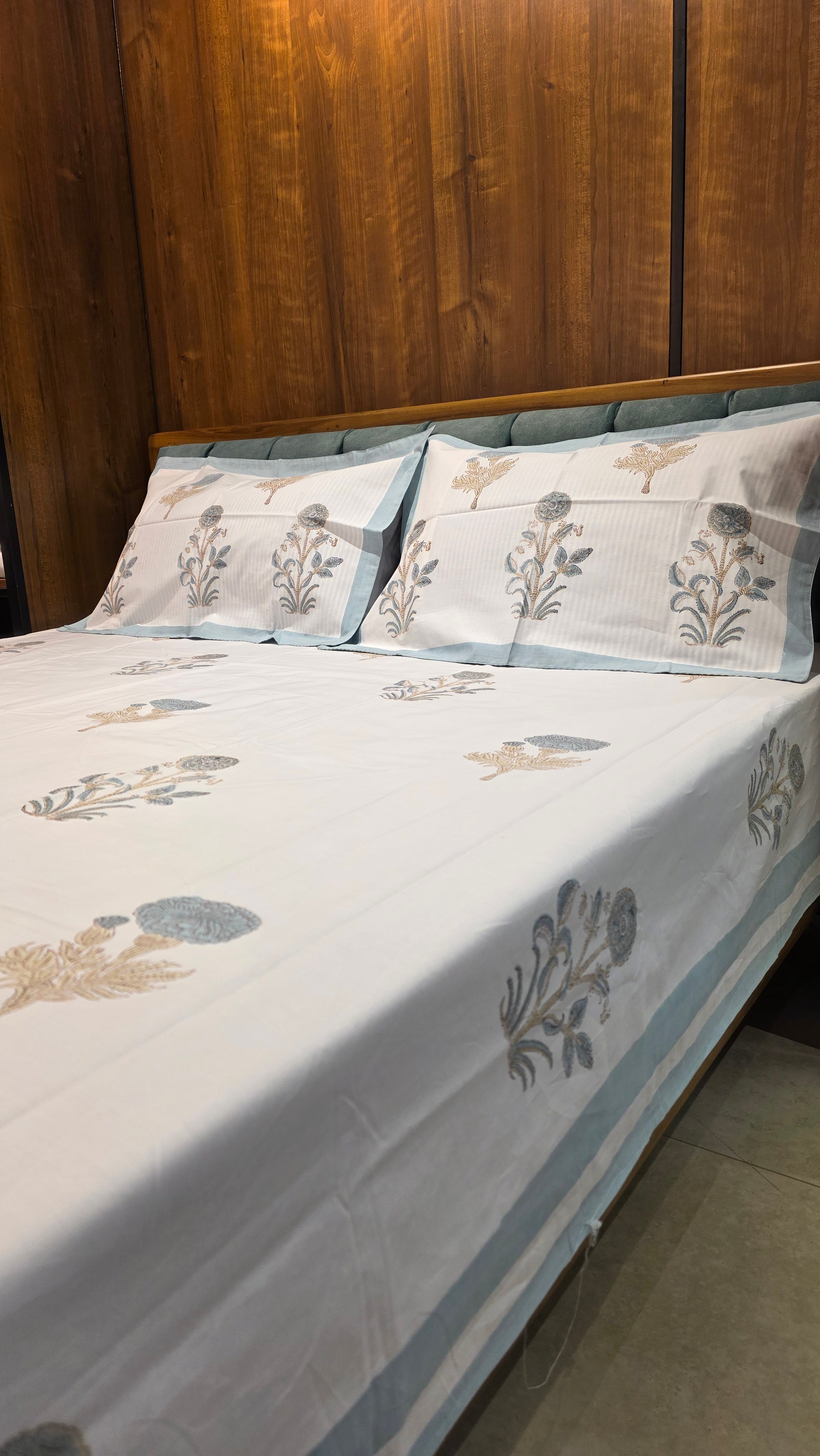 Premium King Size Hand Block Print Cotton Bedsheet