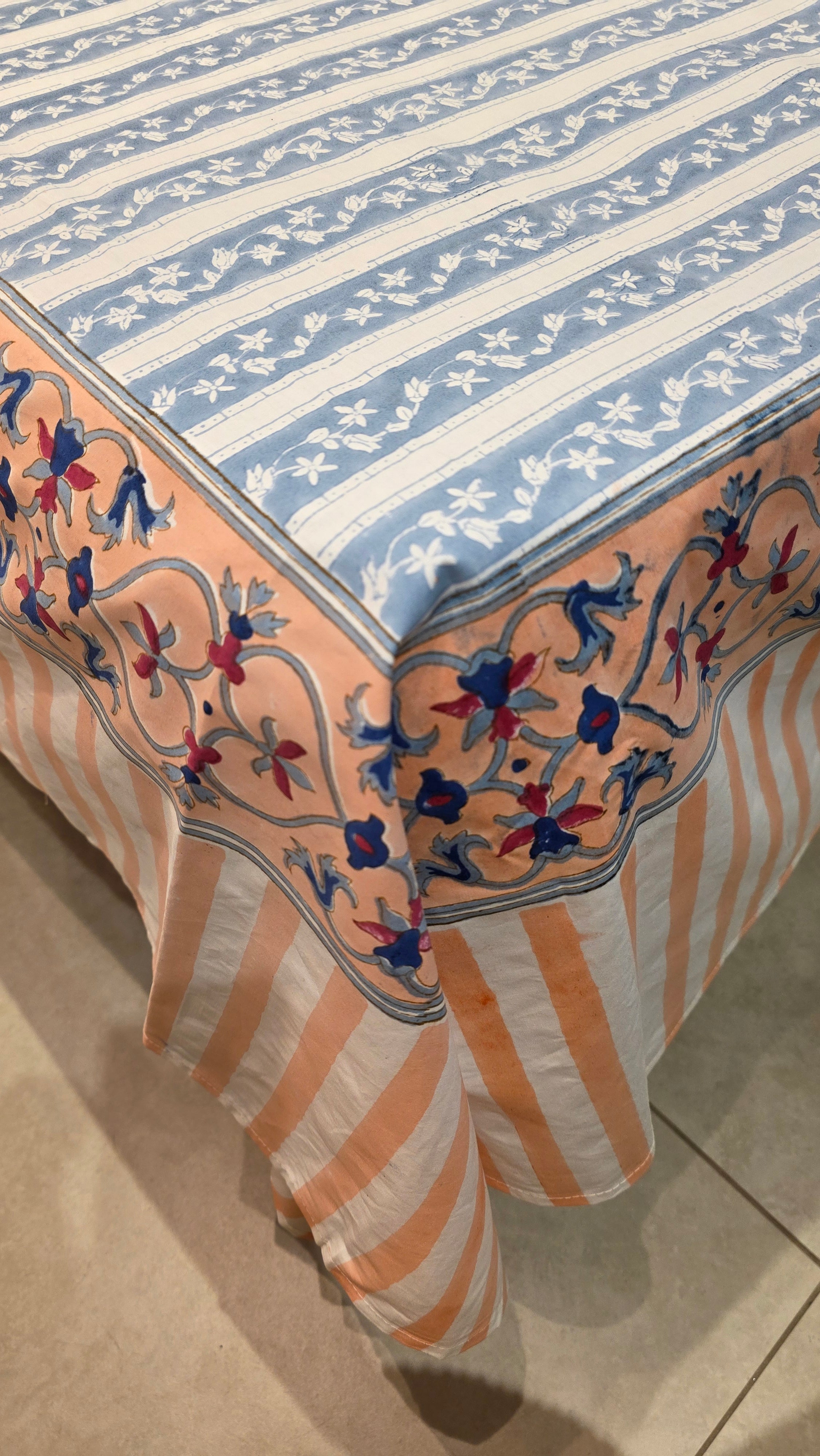 Premium King Size Hand Block Print Cotton Bedsheet