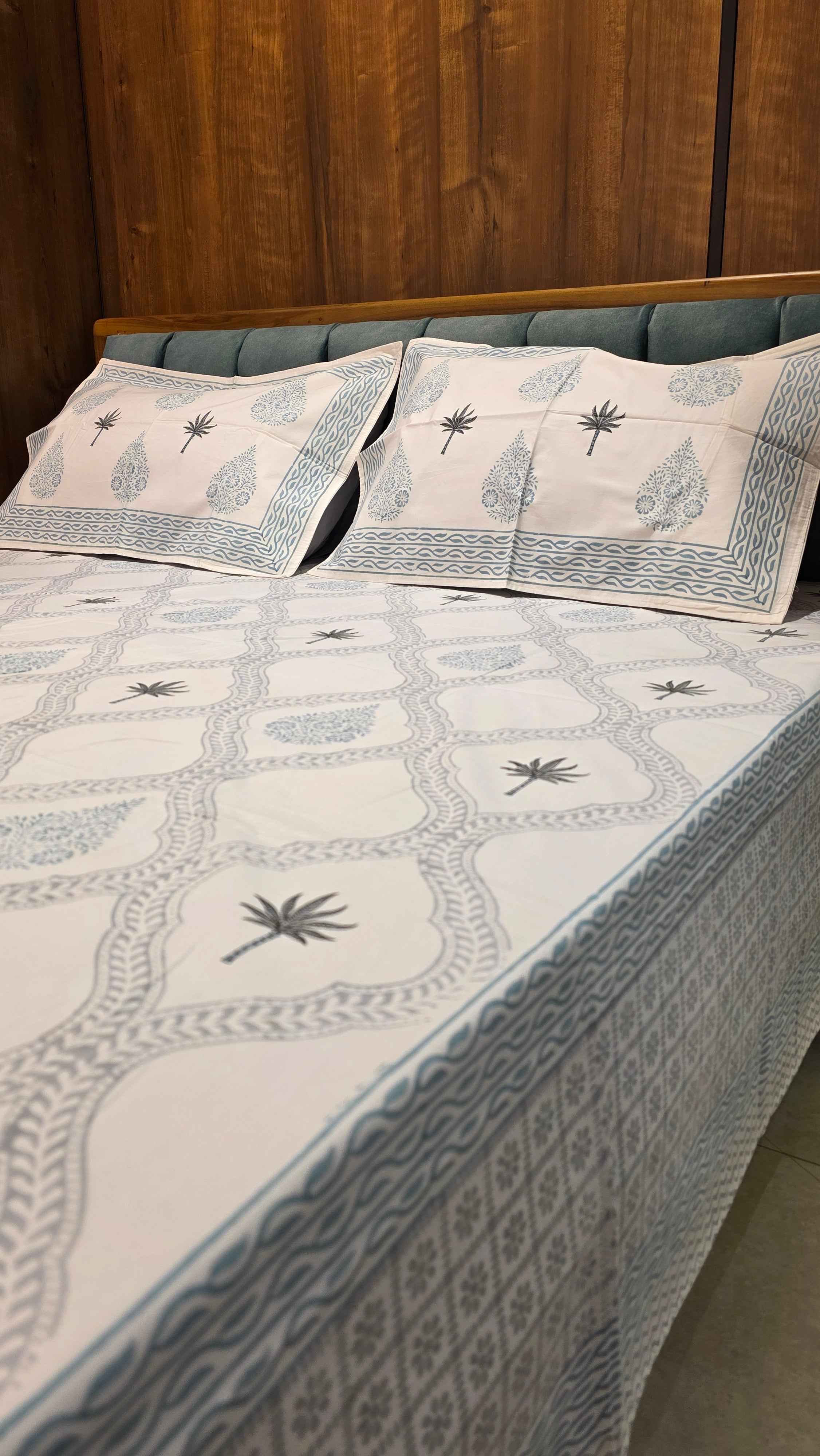 Premium King Size Hand Block Print Cotton Bedsheet