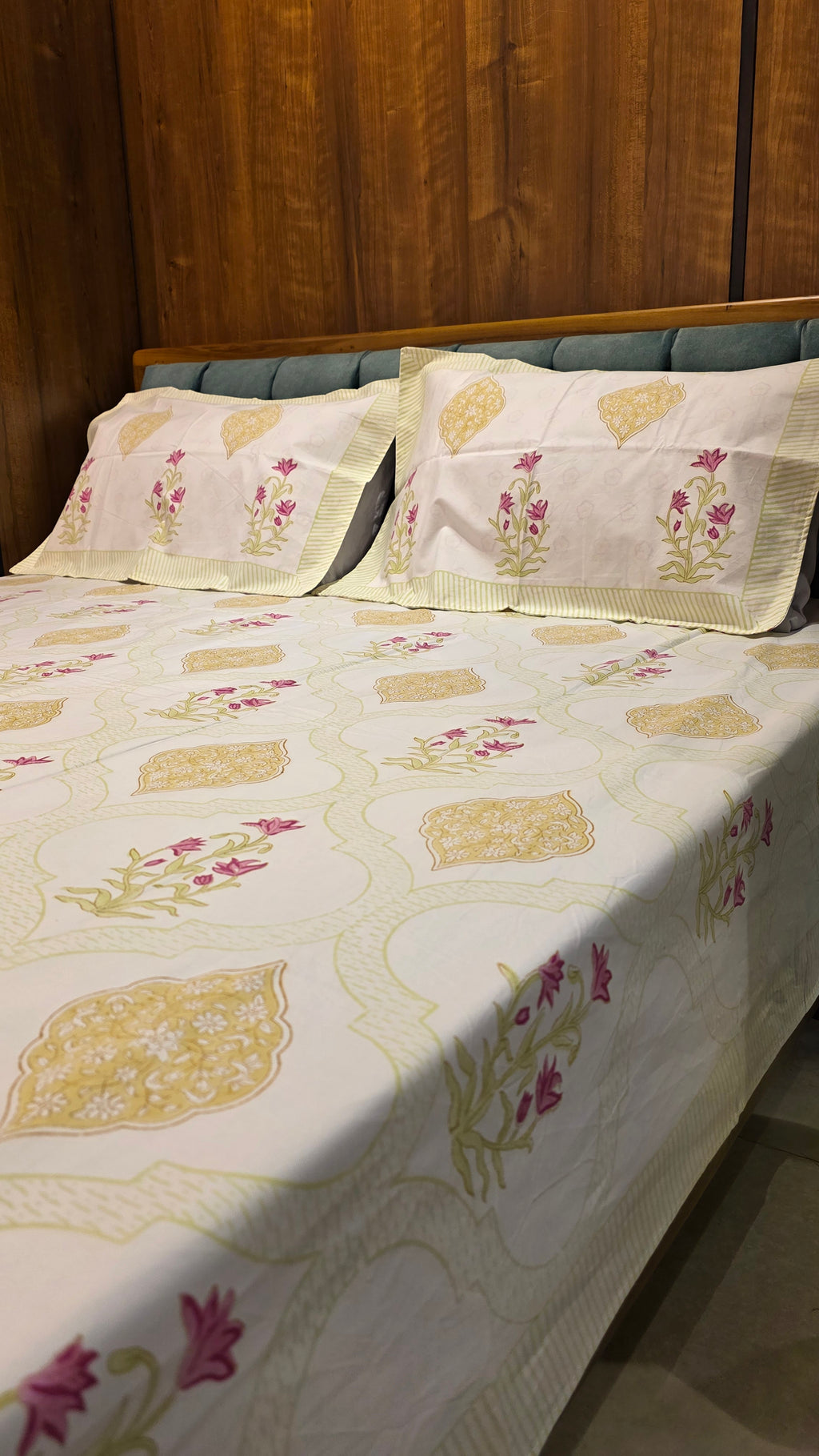 Premium King Size Hand Block Print Cotton Bedsheet