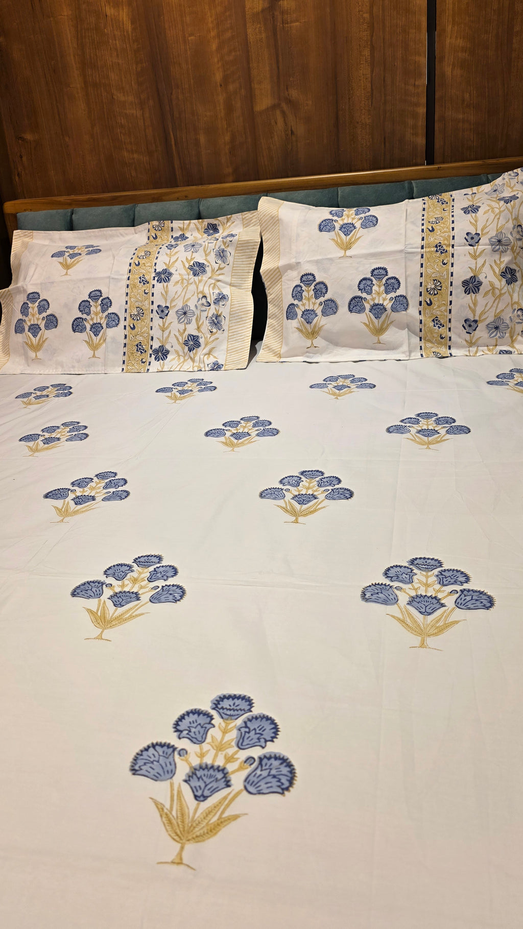 Premium King Size Hand Block Print Cotton Bedsheet