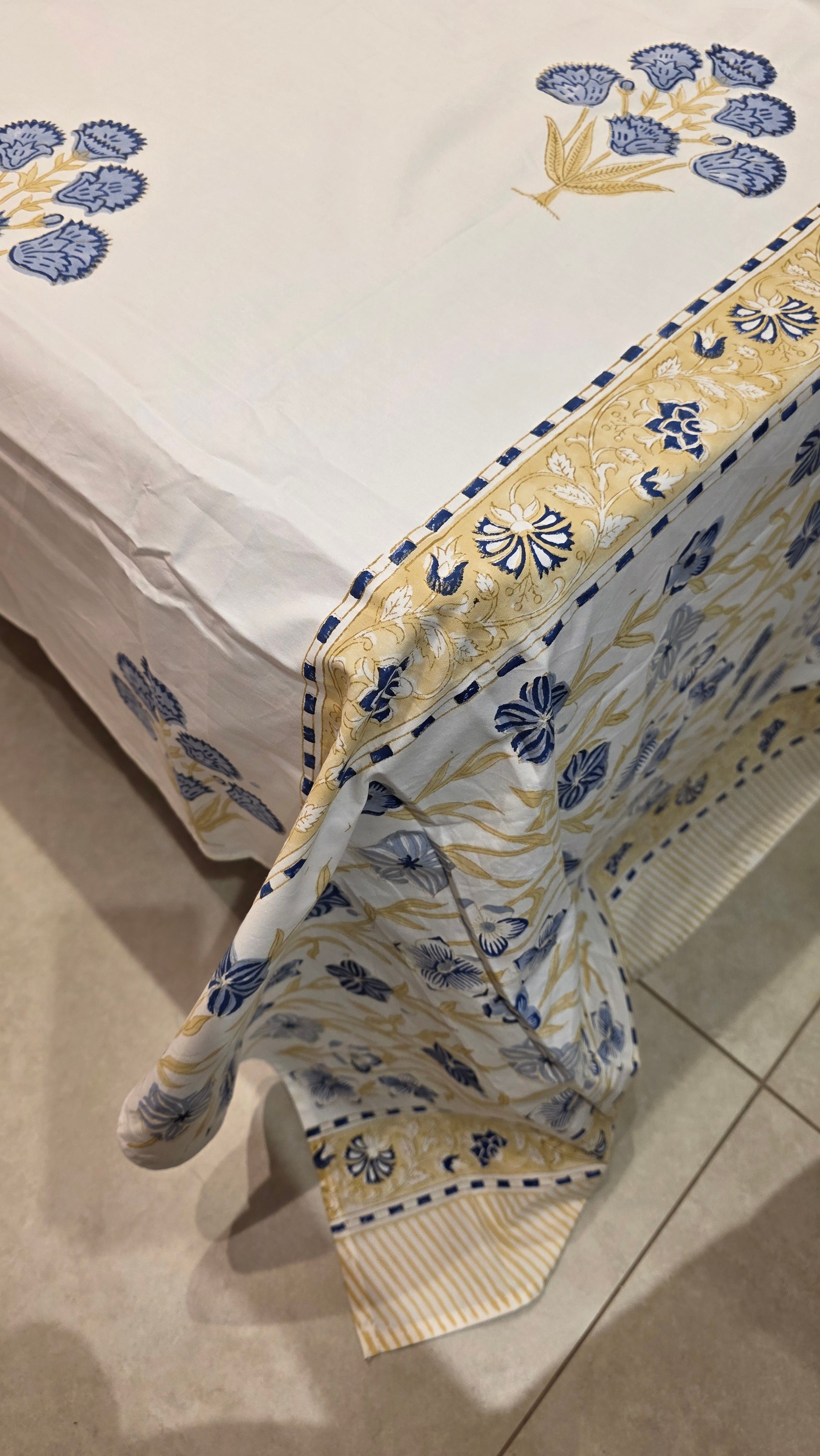 Premium King Size Hand Block Print Cotton Bedsheet