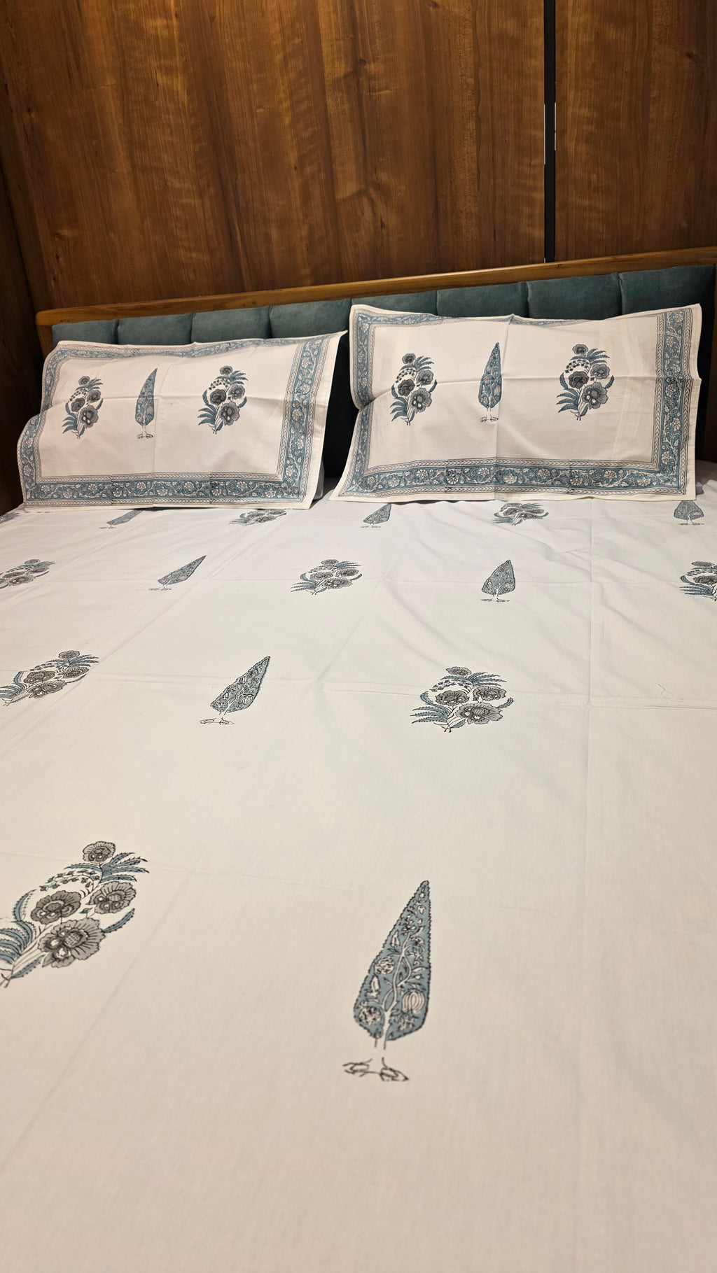 Premium King Size Hand Block Print Cotton Bedsheet