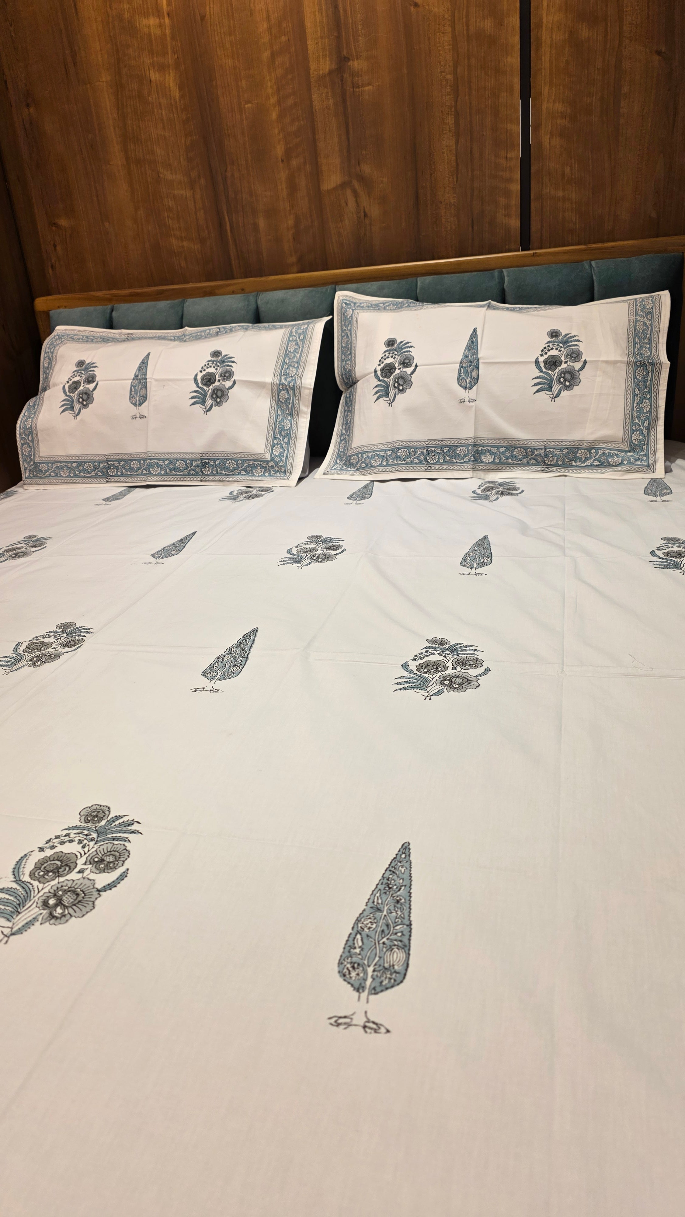 Premium King Size Hand Block Print Cotton Bedsheet