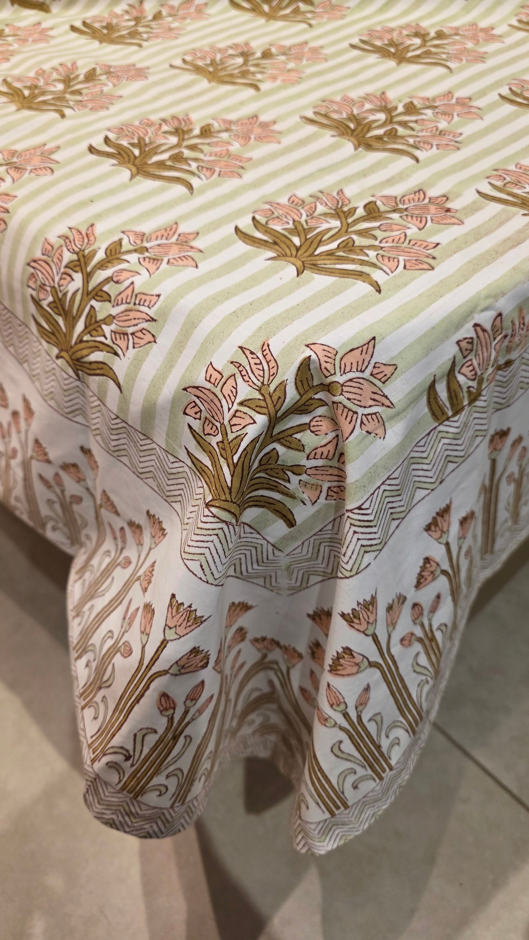 Premium King Size Hand Block Print Cotton Bedsheet
