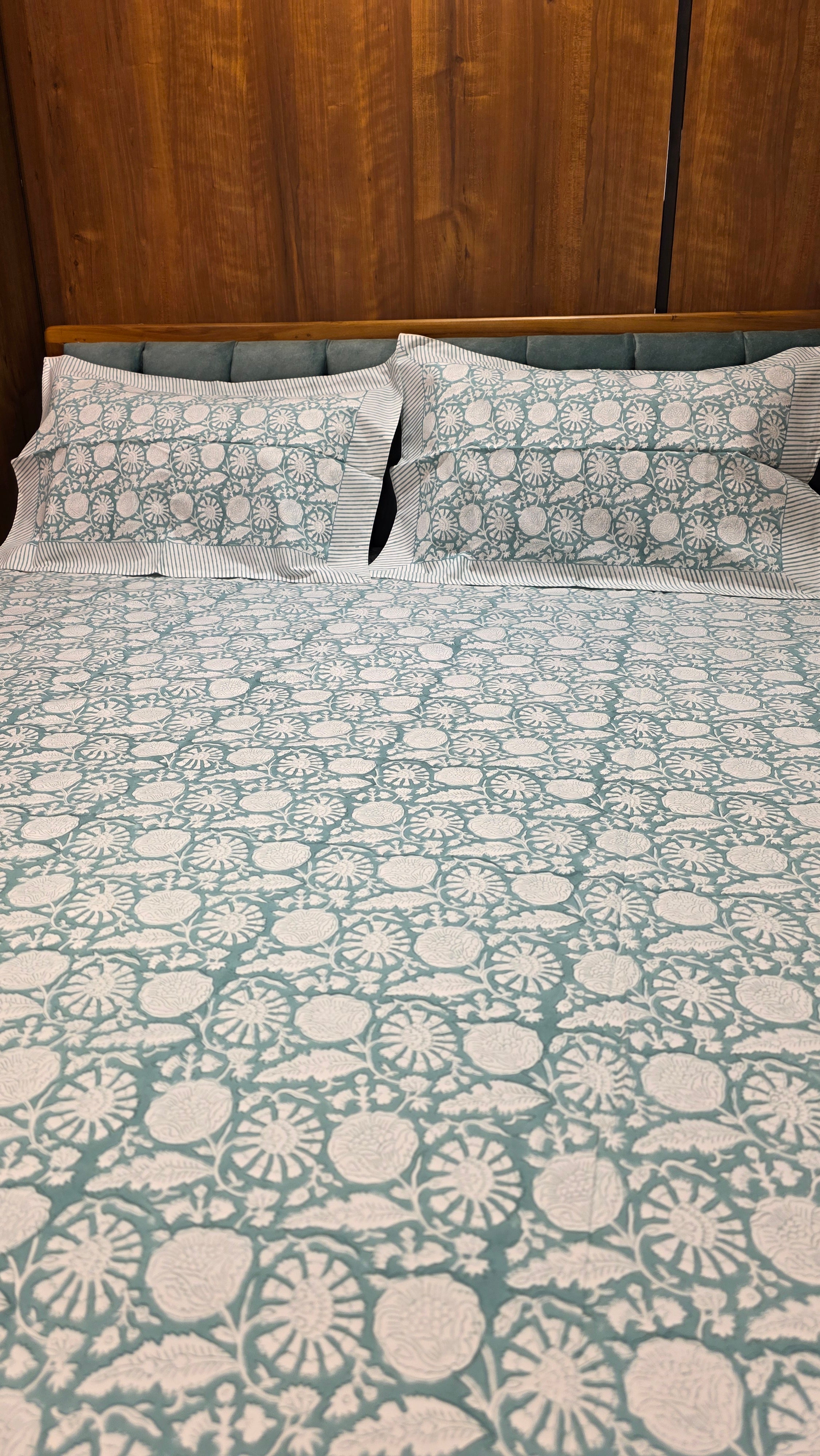 Premium King Size Hand Block Print Cotton Bedsheet