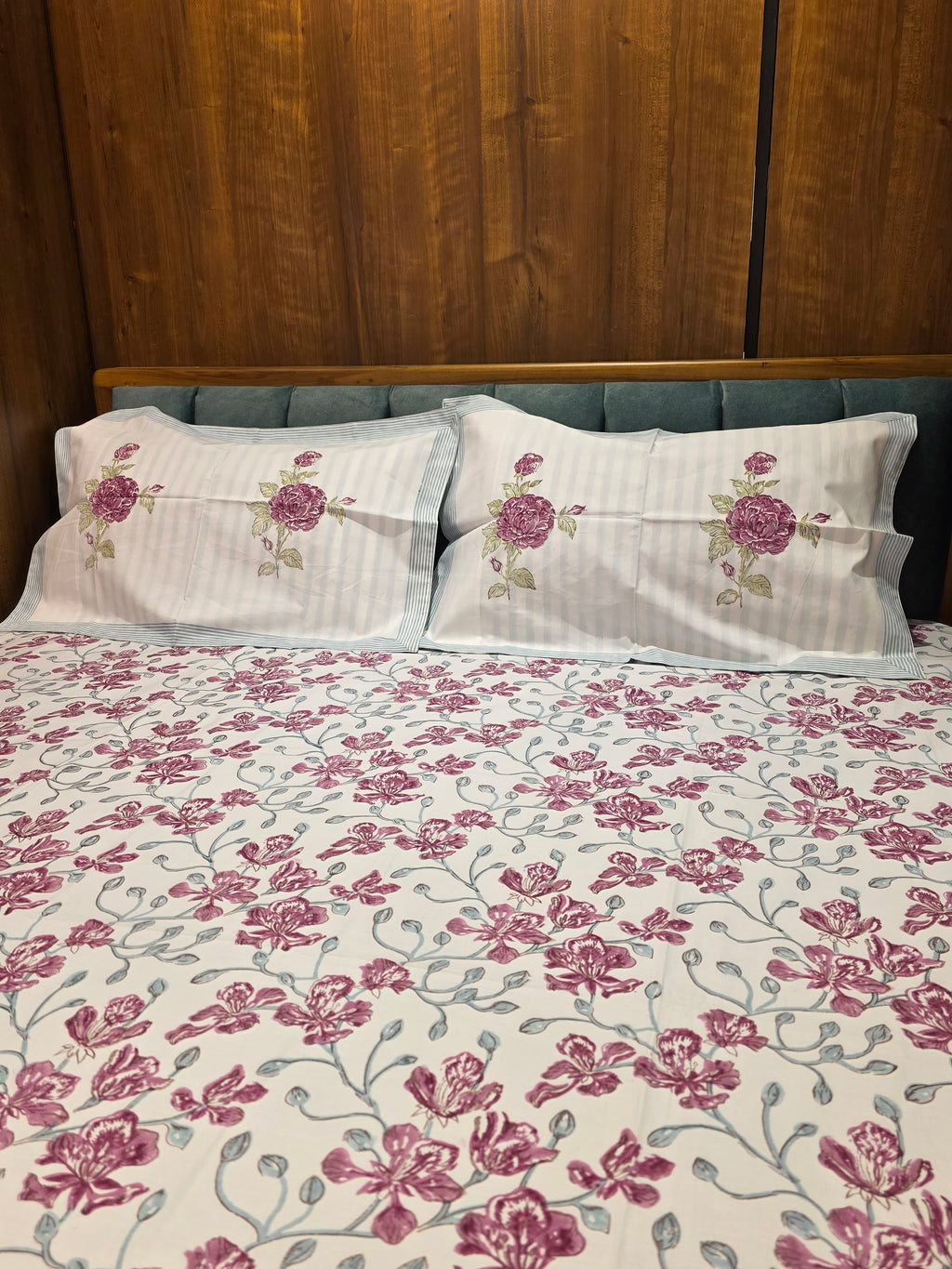 Premium King Size Hand Block Print Cotton Bedsheet