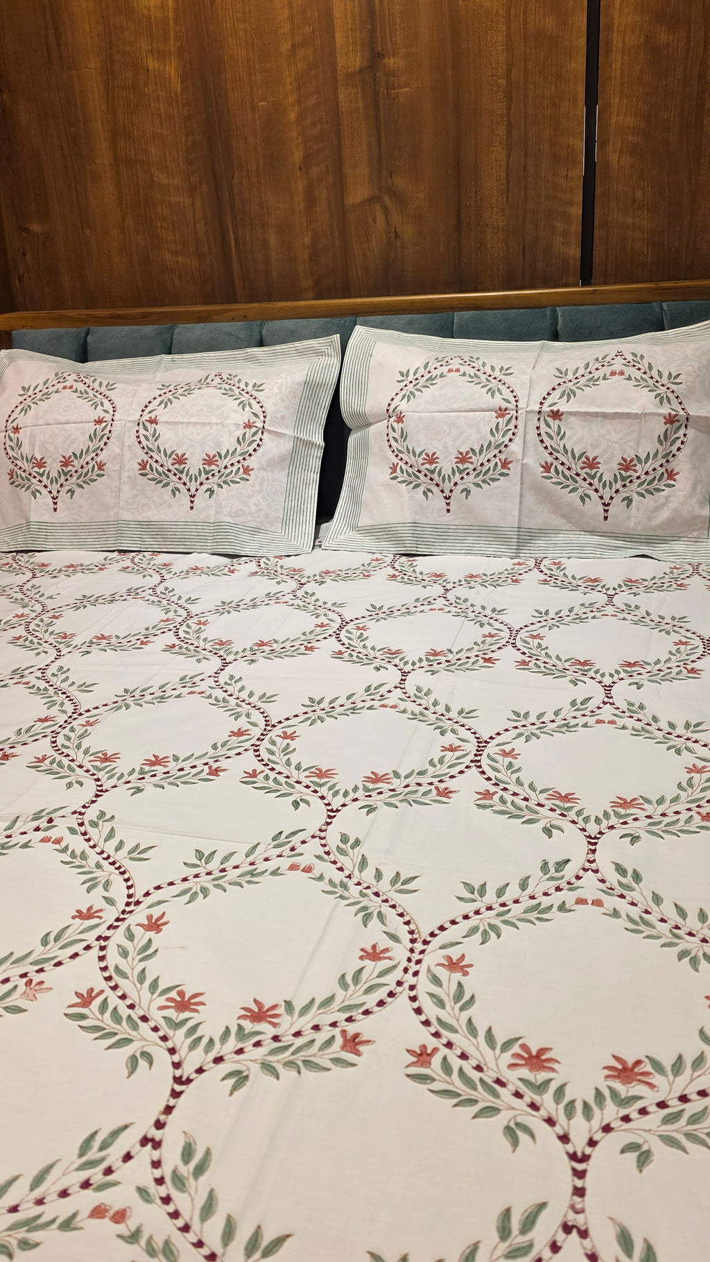 Premium King Size Hand Block Print Cotton Bedsheet