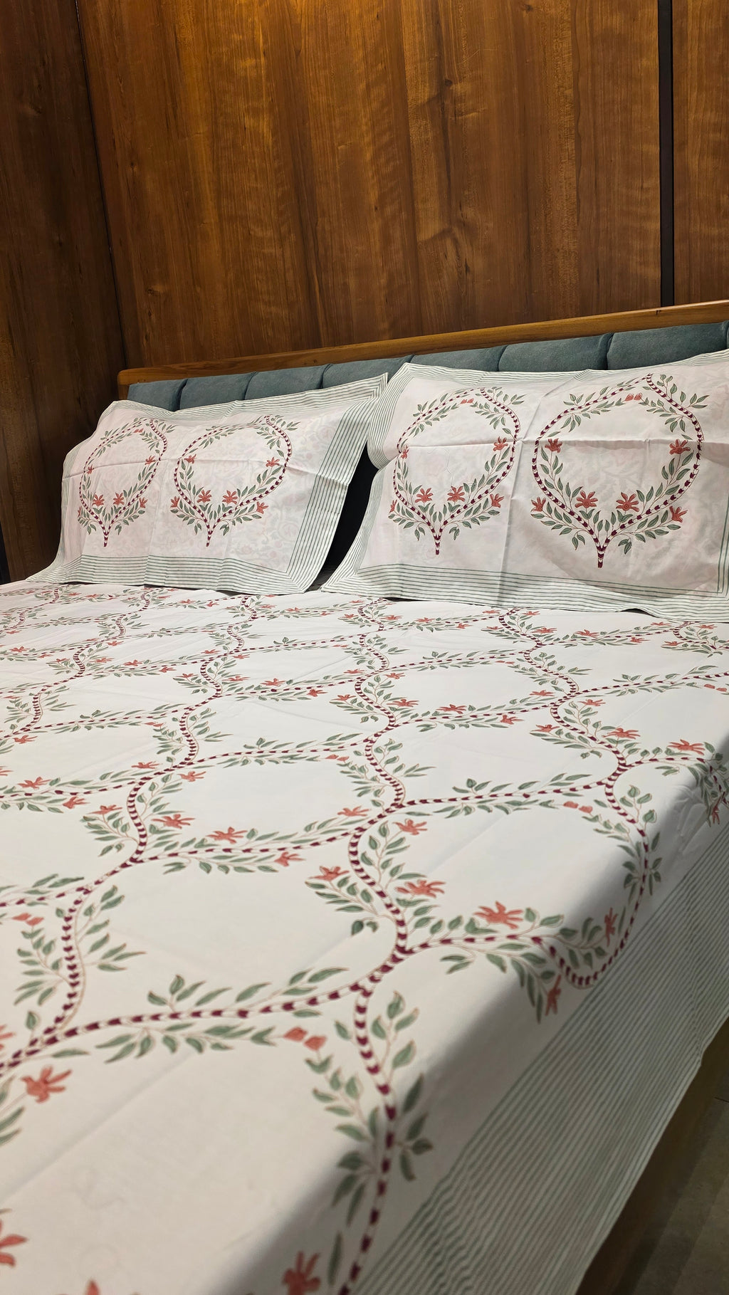 Premium King Size Hand Block Print Cotton Bedsheet
