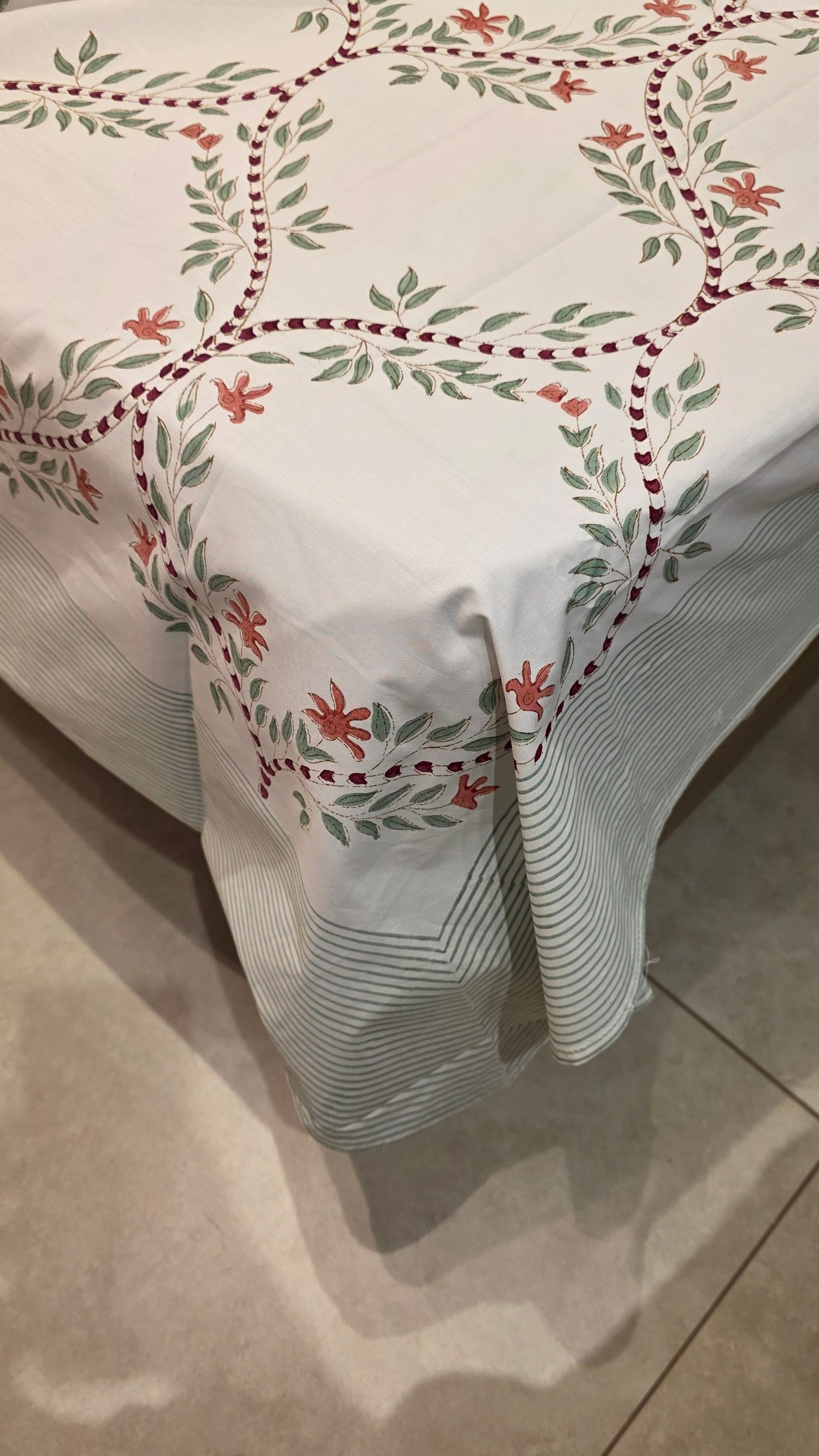 Premium King Size Hand Block Print Cotton Bedsheet