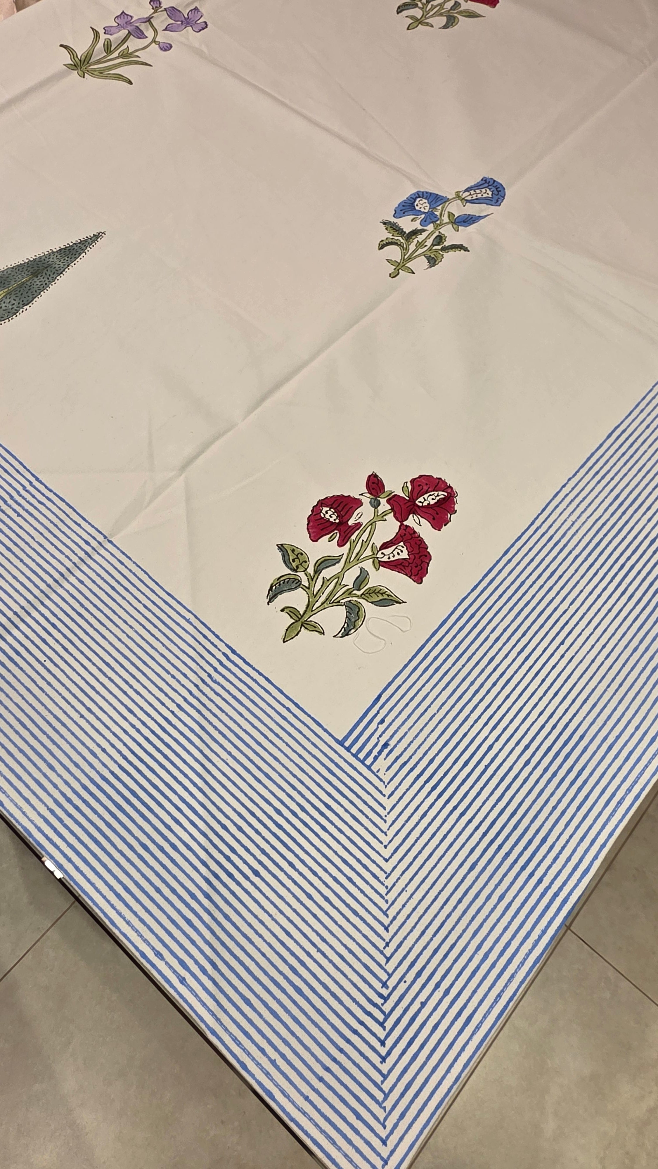 Hand Block Print Table Cloth - 6 Seater