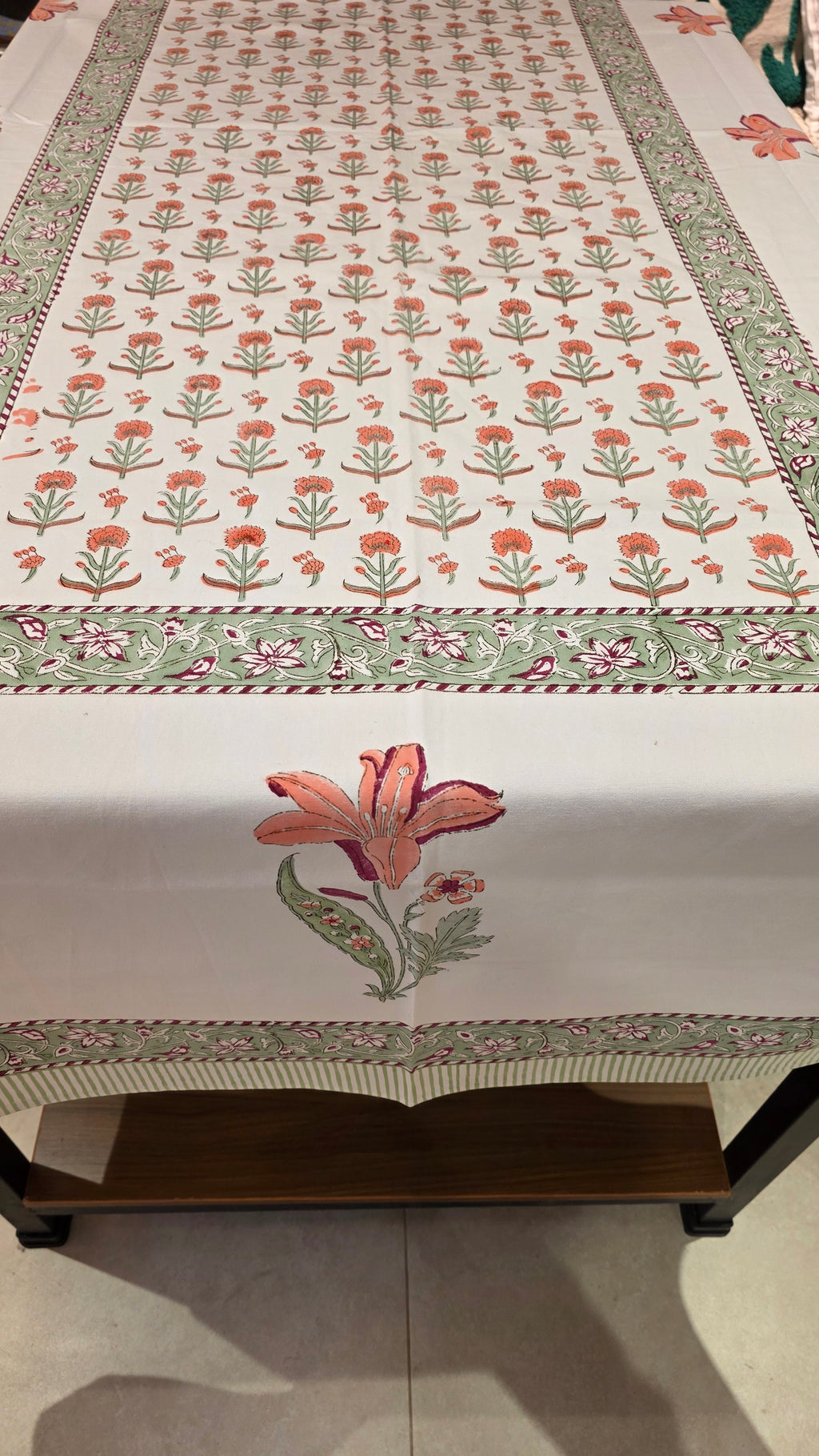 Hand Block Print Table Cloth - 6 Seater