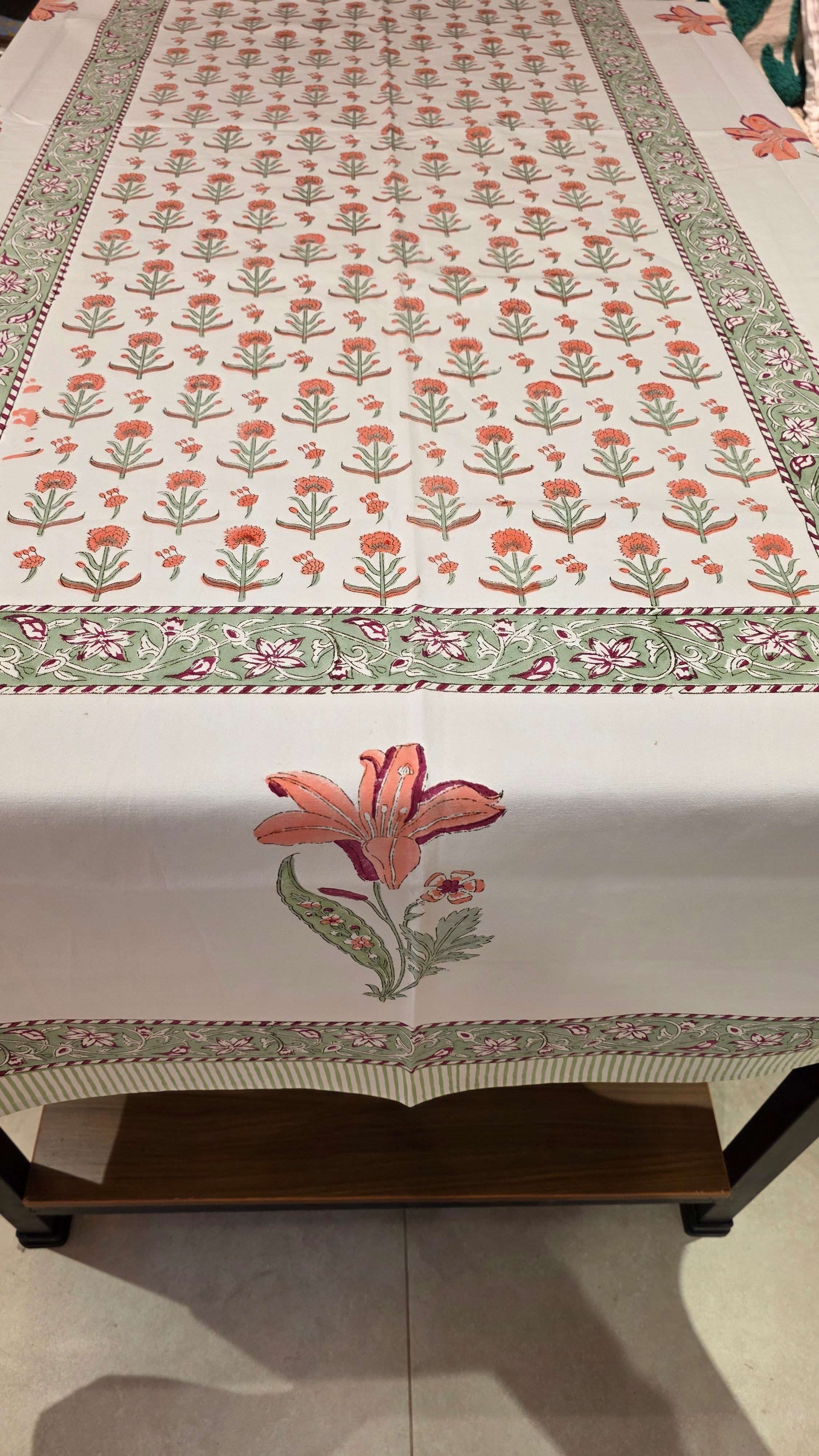 Hand Block Print Table Cloth - 6 Seater