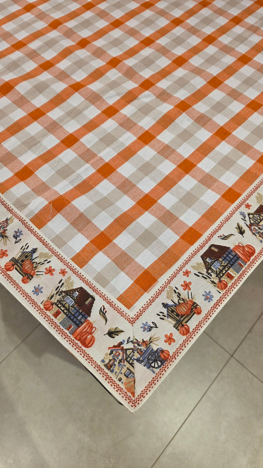 Cotton Table Cloth with Border