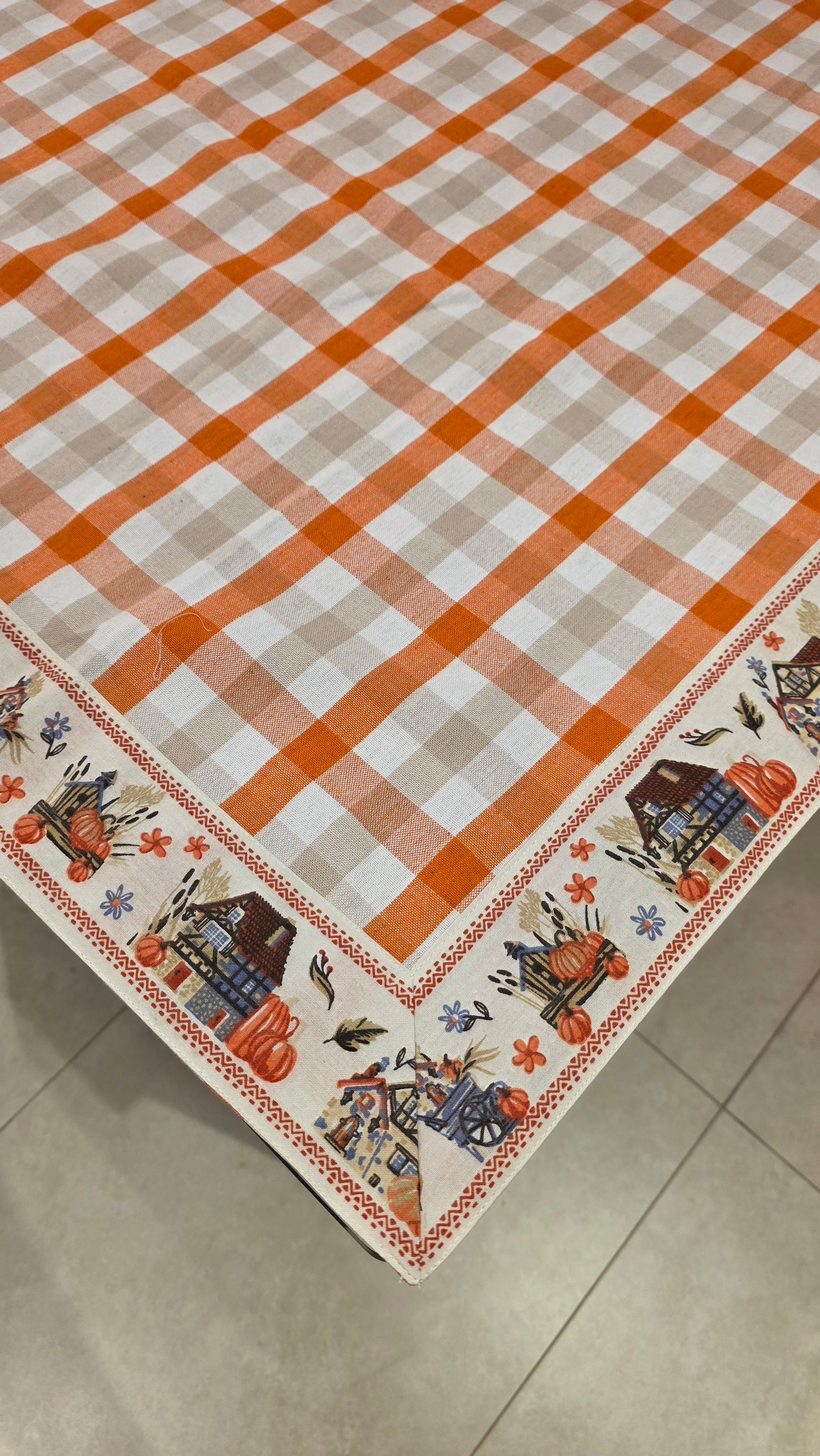 Cotton Table Cloth with Border