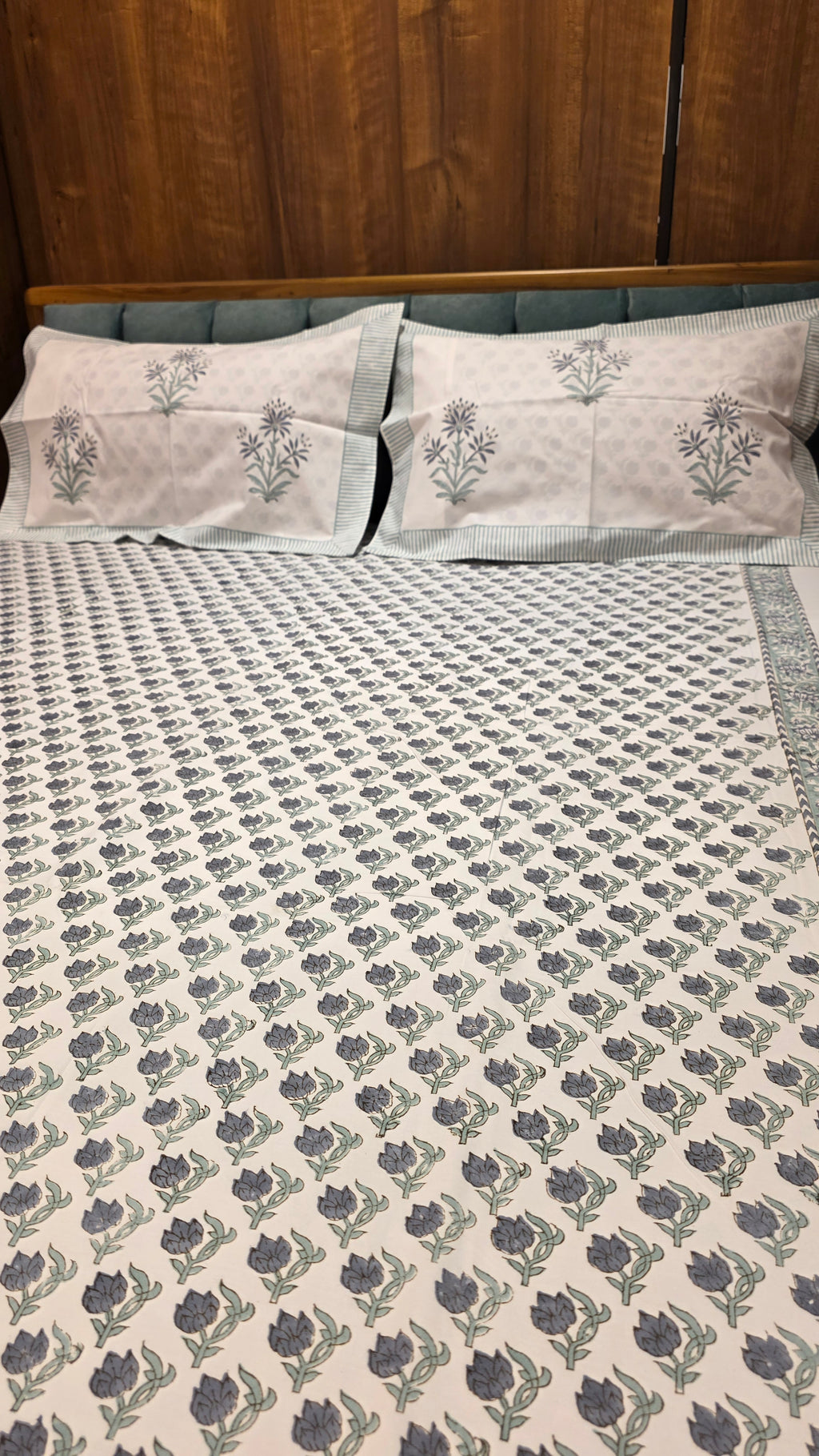 Premium King Size Hand Block Print Cotton Bedsheet