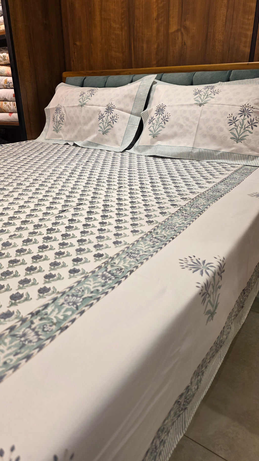 Premium King Size Hand Block Print Cotton Bedsheet