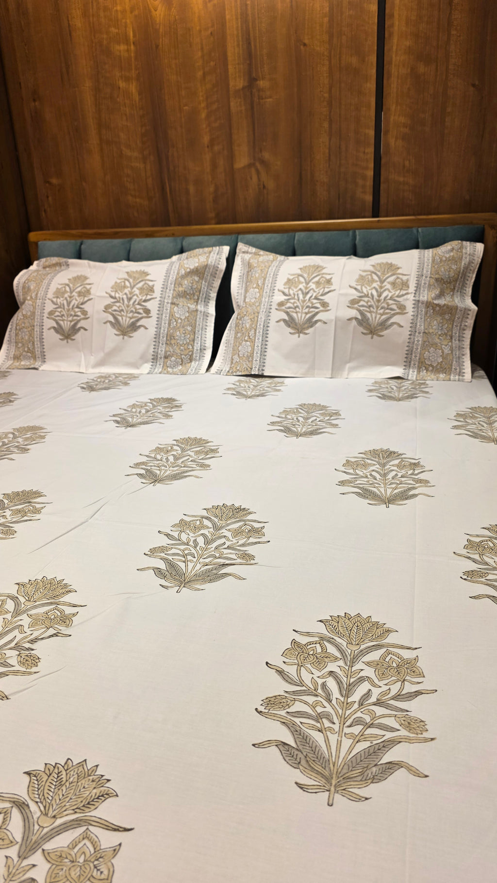 Premium King Size Hand Block Print Cotton Bedsheet